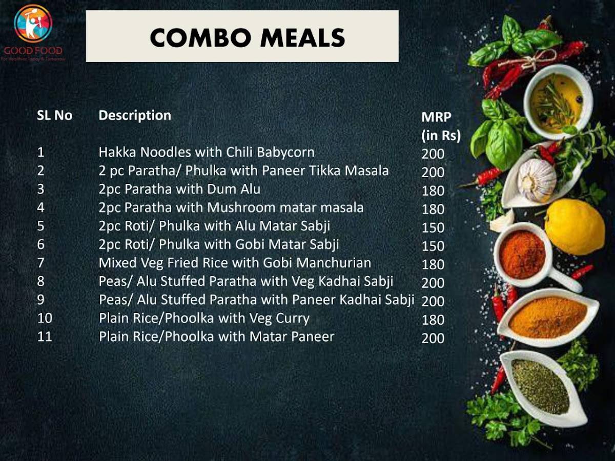 Good Food Cloud Kitchen and Restaurant menu