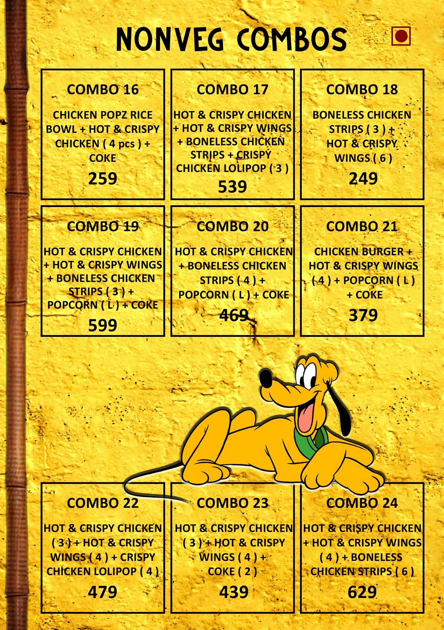 Goofys Cafe menu