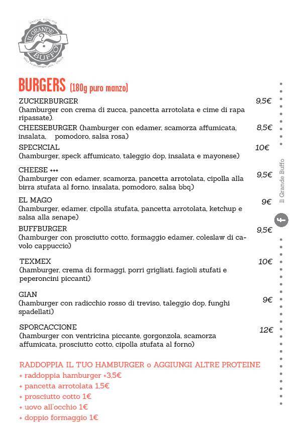Menu di IL GRANDE BUFFO 