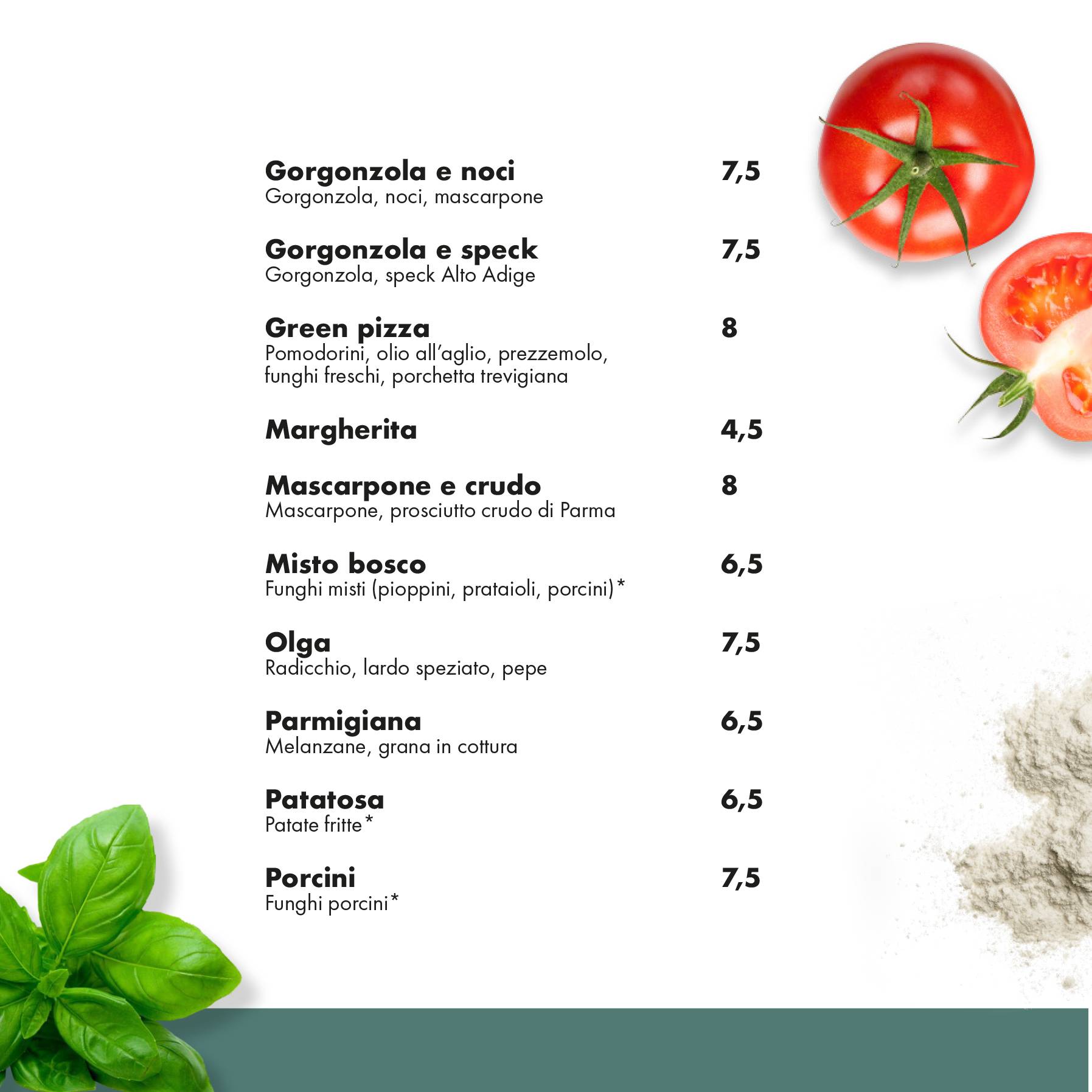 Menu di GreenPizza 