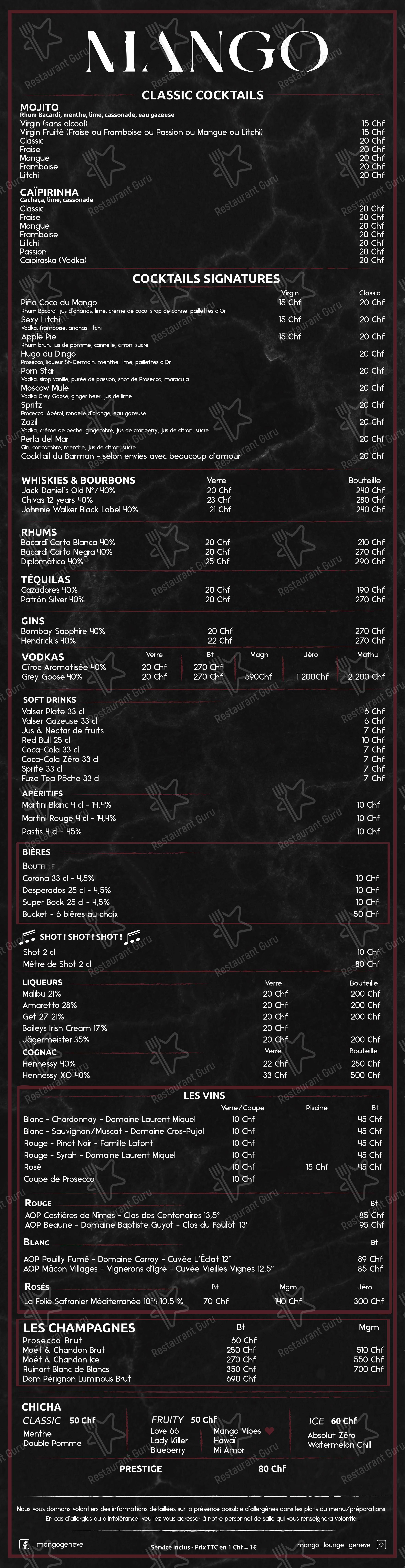 Menu di Grizzly Restaurant - Lounge - Menu