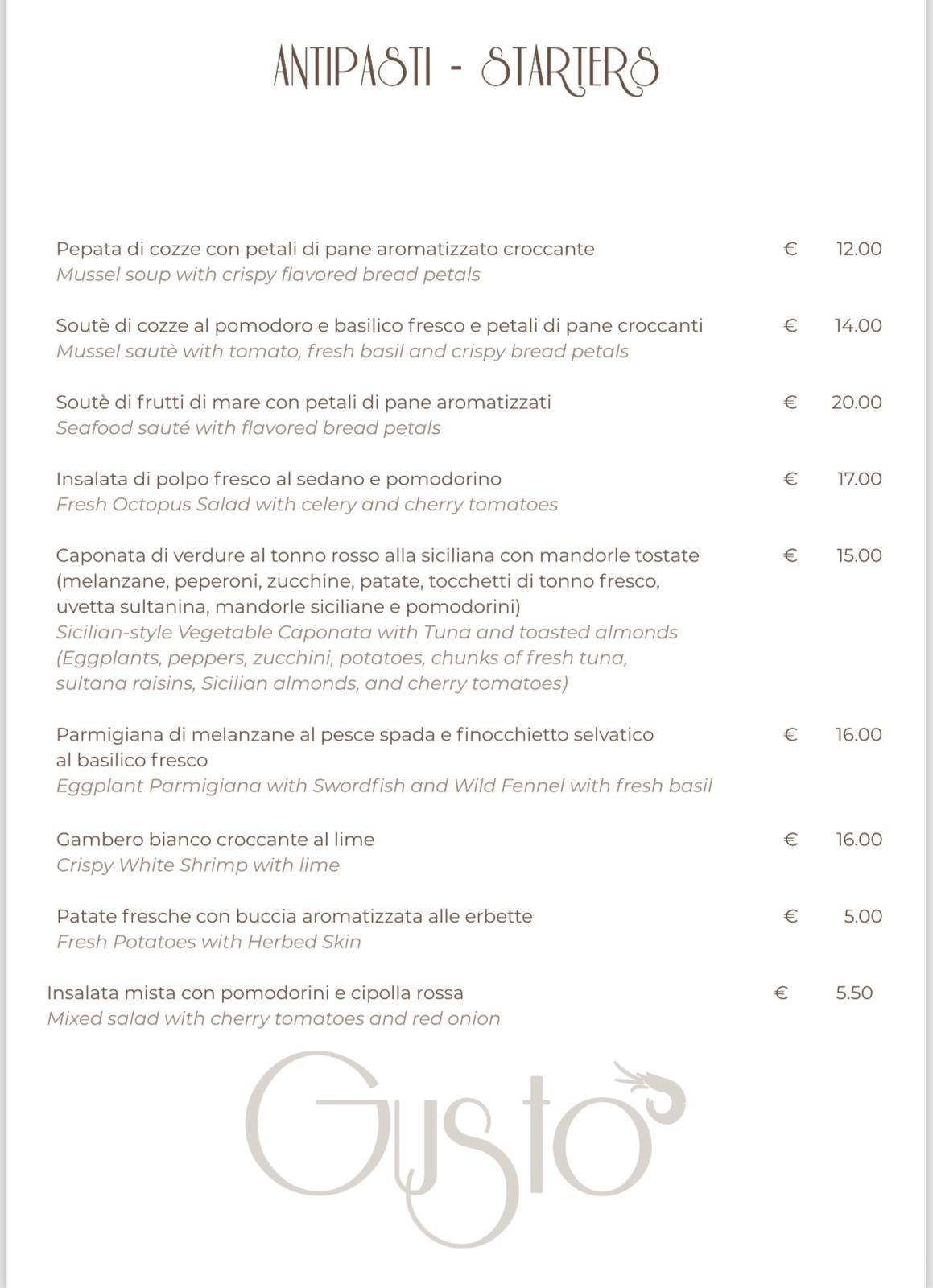Menu di Gustò 