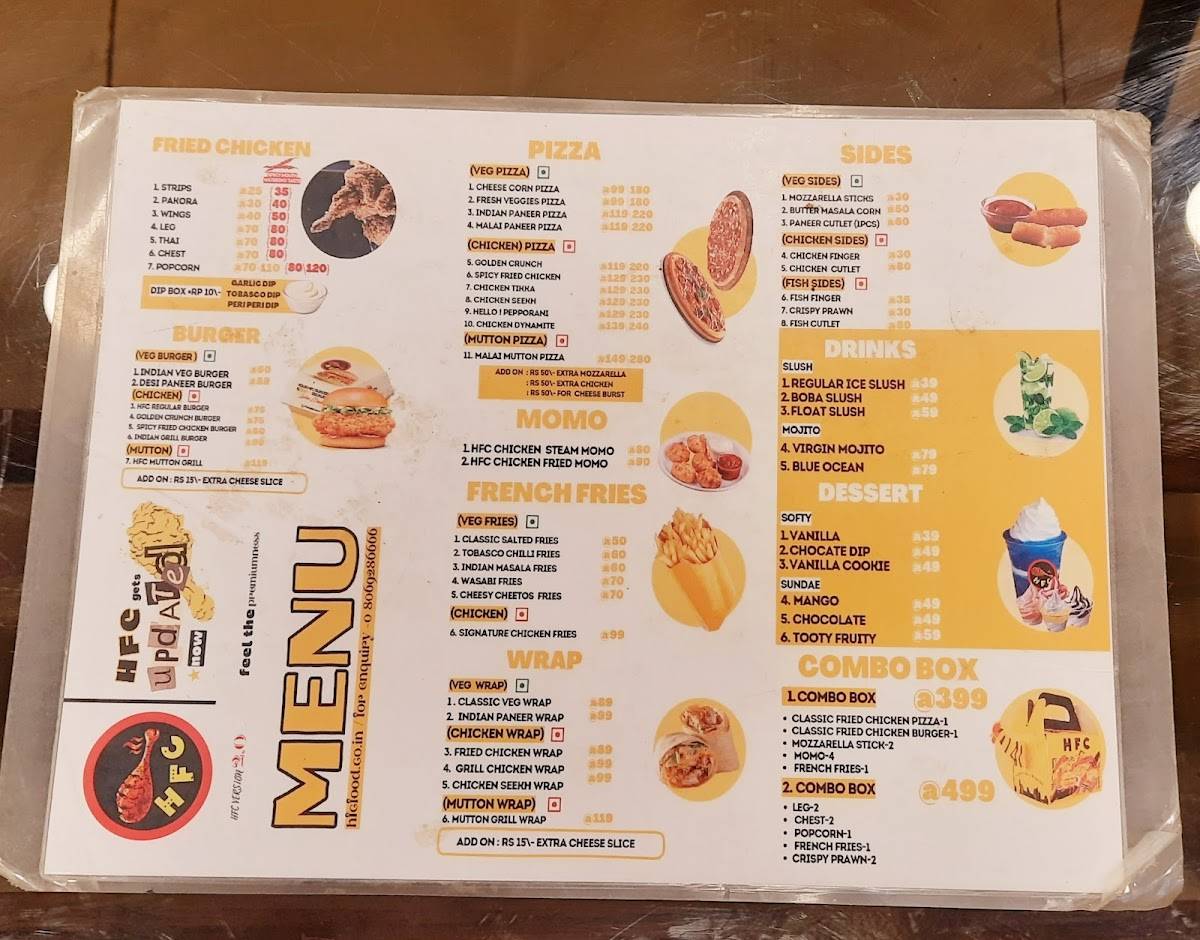 HFC Singur menu