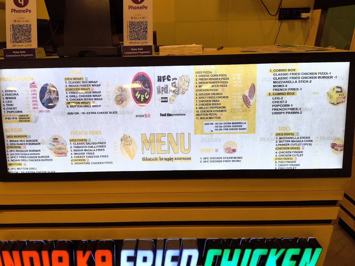 HFC Singur menu