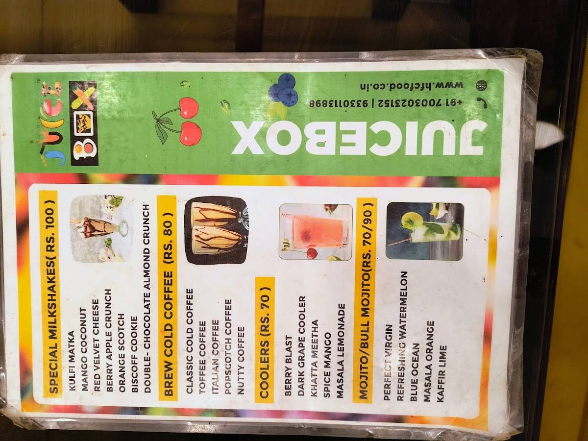 HFC Singur menu