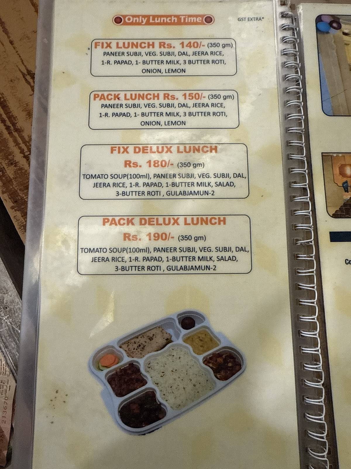 ANAND RESTAURANT menu
