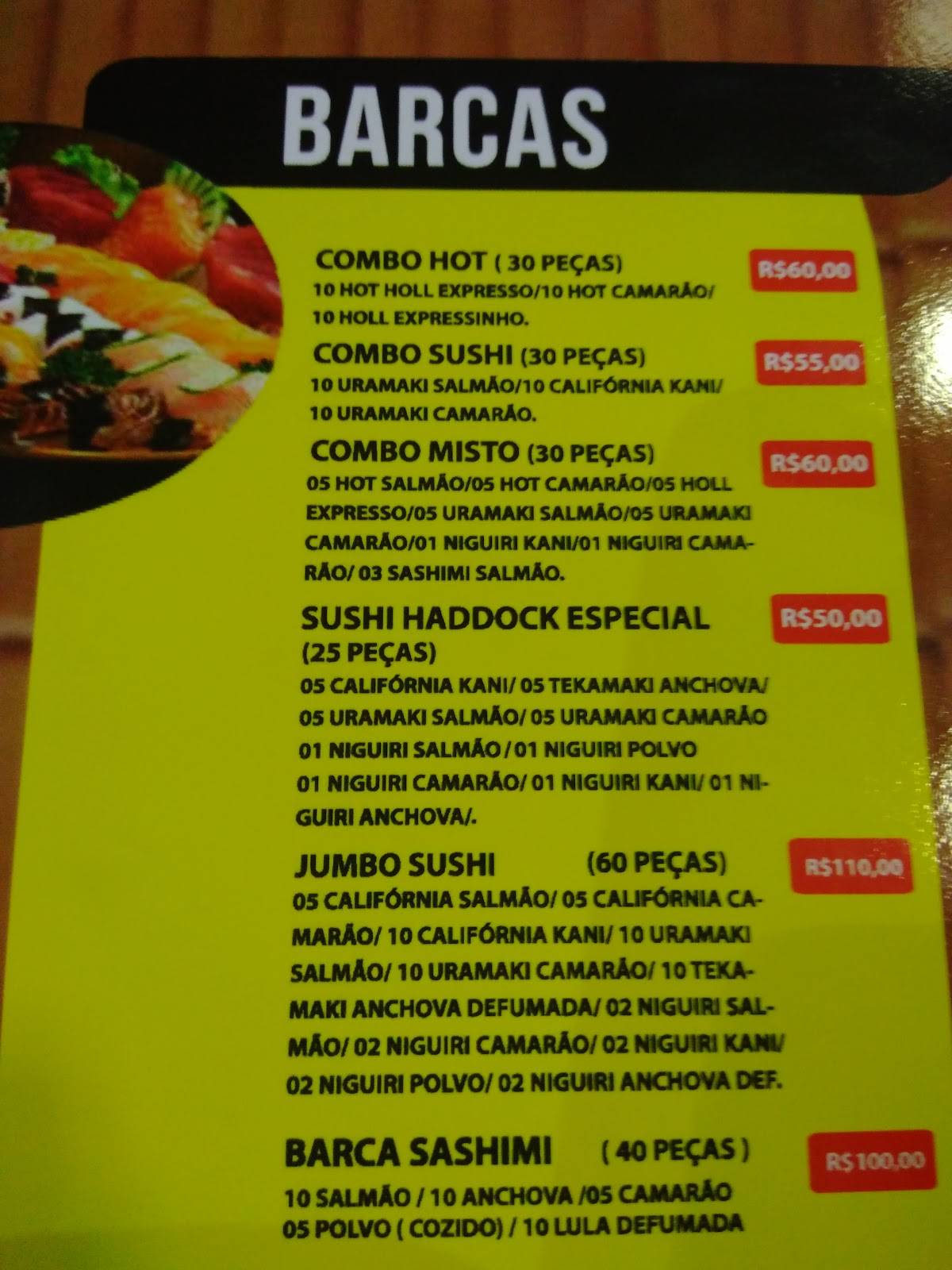 Sushi Haddock Expresso cardápio