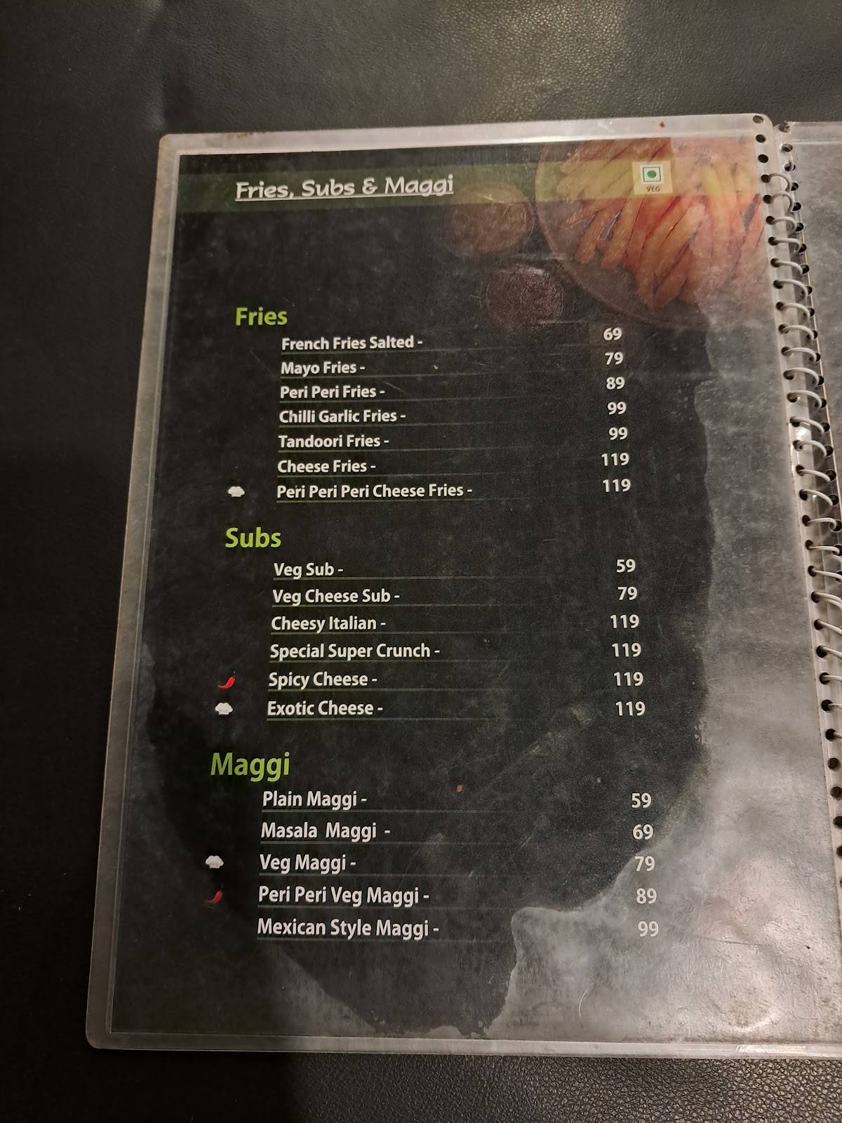 Hangout Rooftop Cafe menu