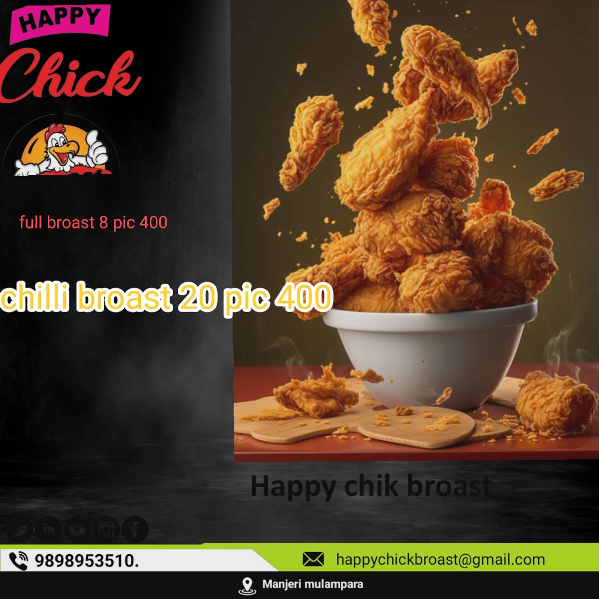 Happy chick Broast menu