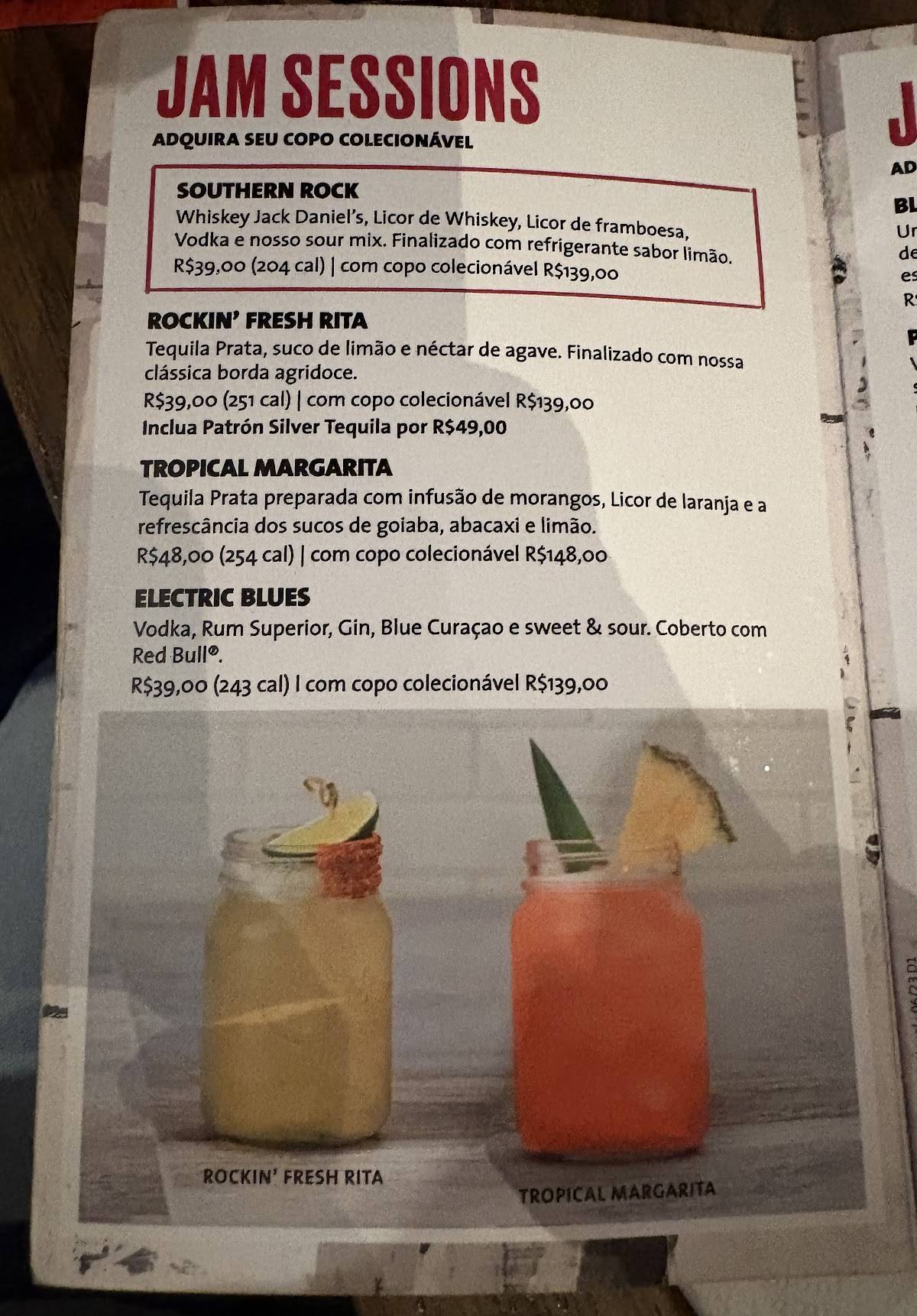 Hard Rock Café Porto Alegre cardápio