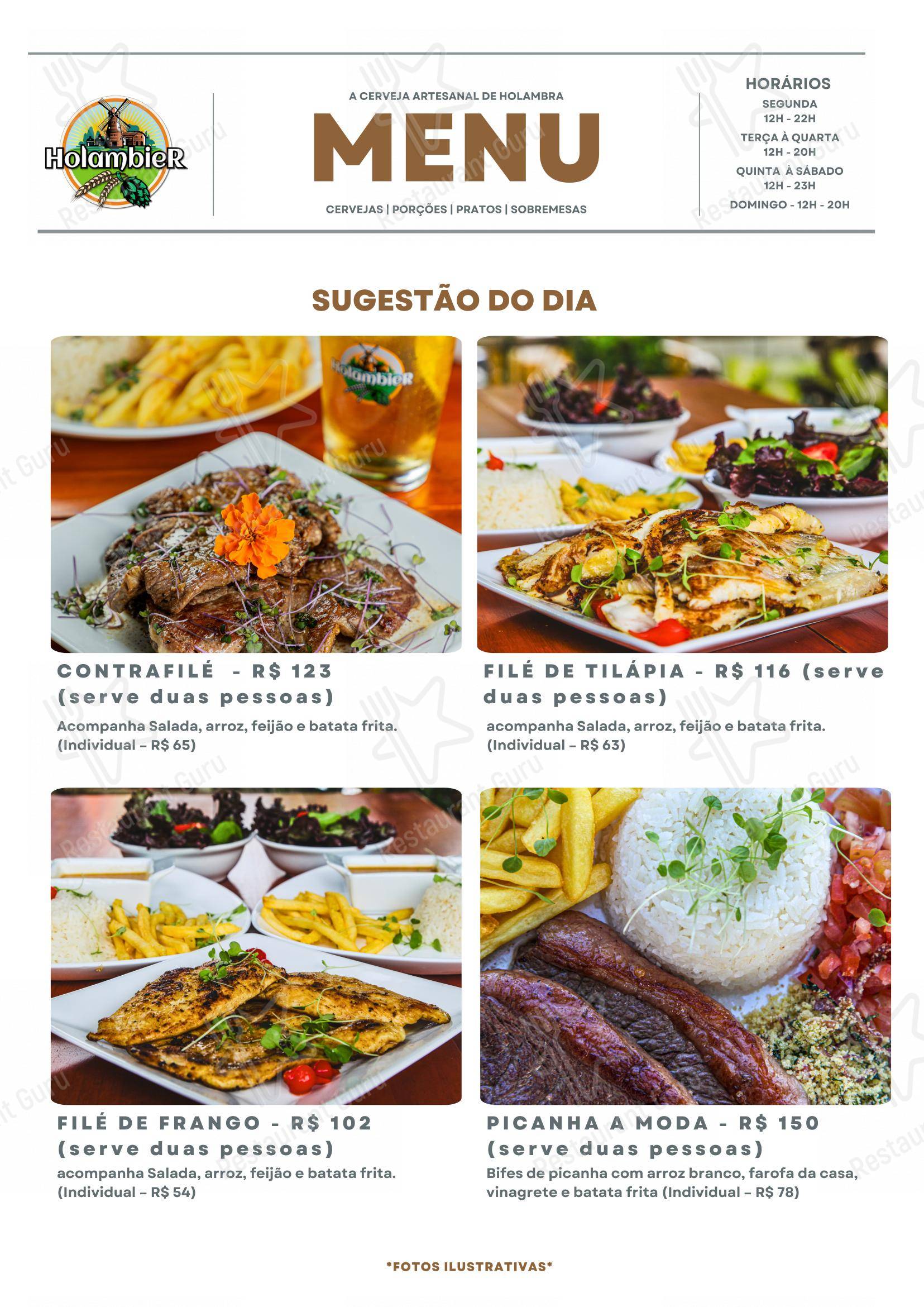 Holambier em Holambra - Menu