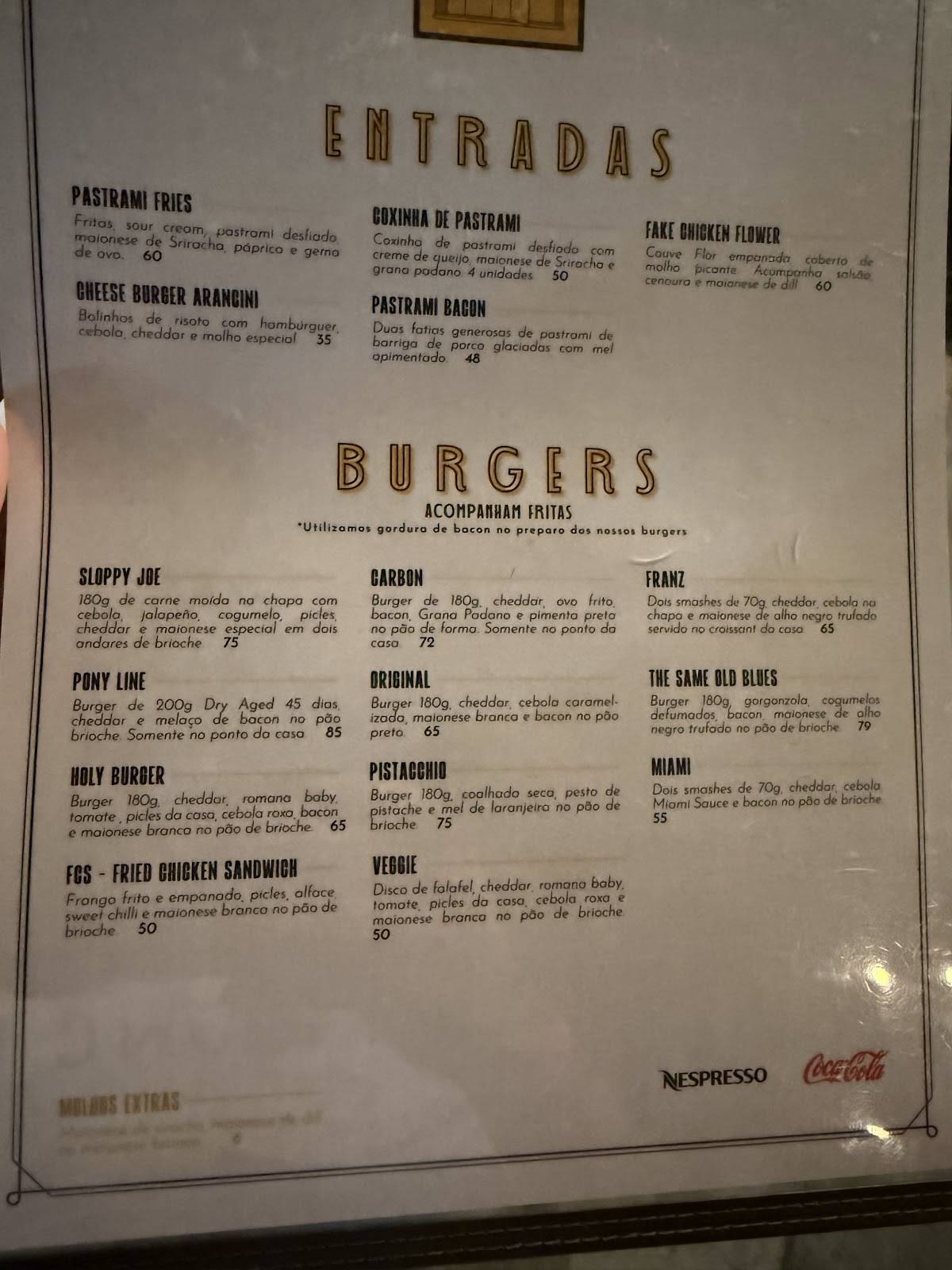 Holy Burger cardápio