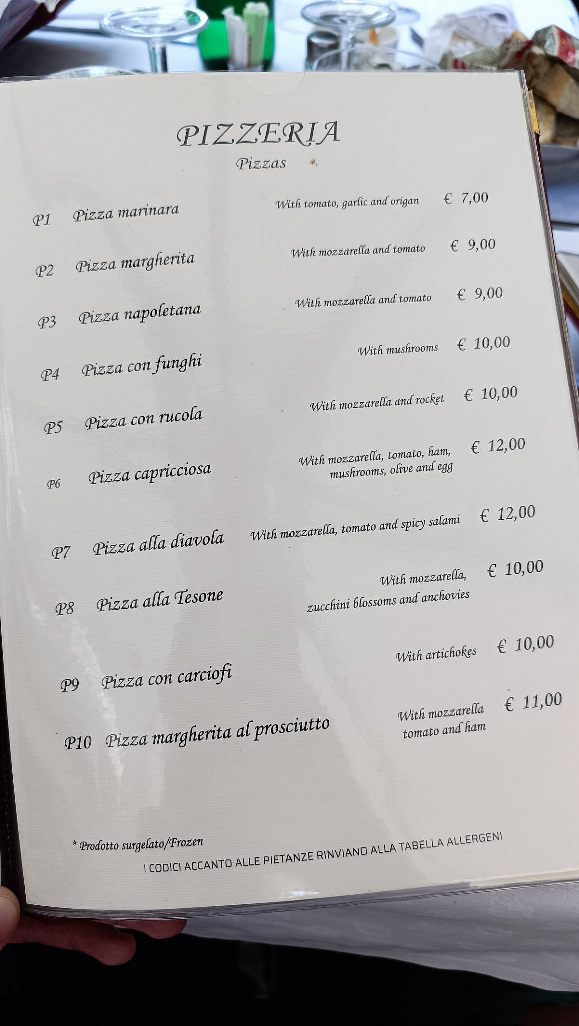 Menu di Hostaria da Tesone 