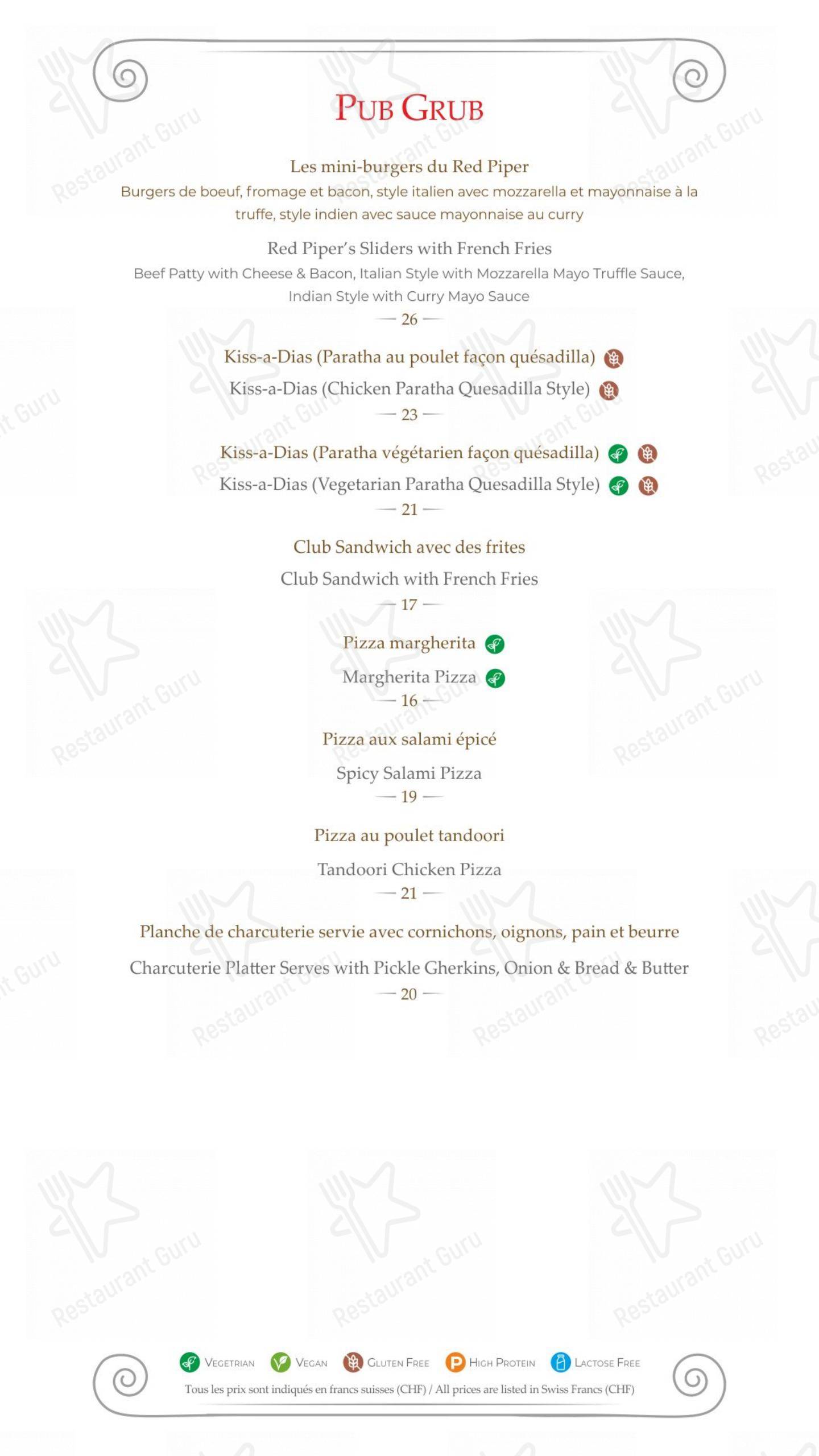 Menu di Hostellerie de Genève - 菜单