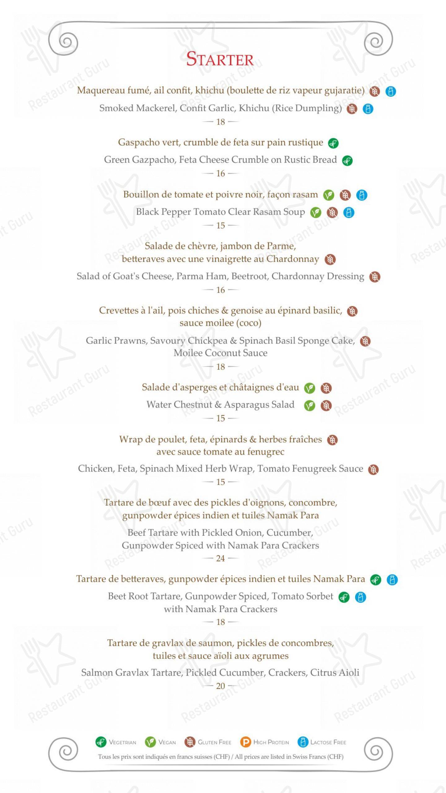 Menu di Hostellerie de Genève - 菜单