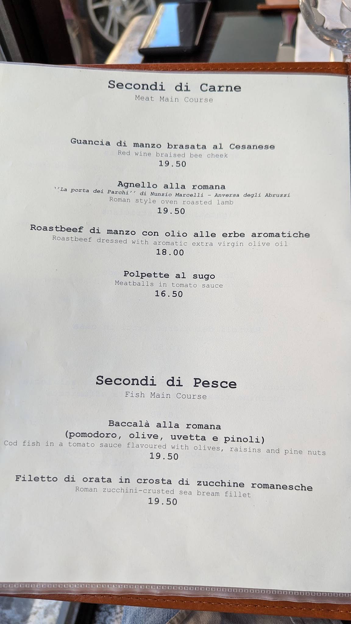 Menu di Hosteria Grappolo D'Oro 