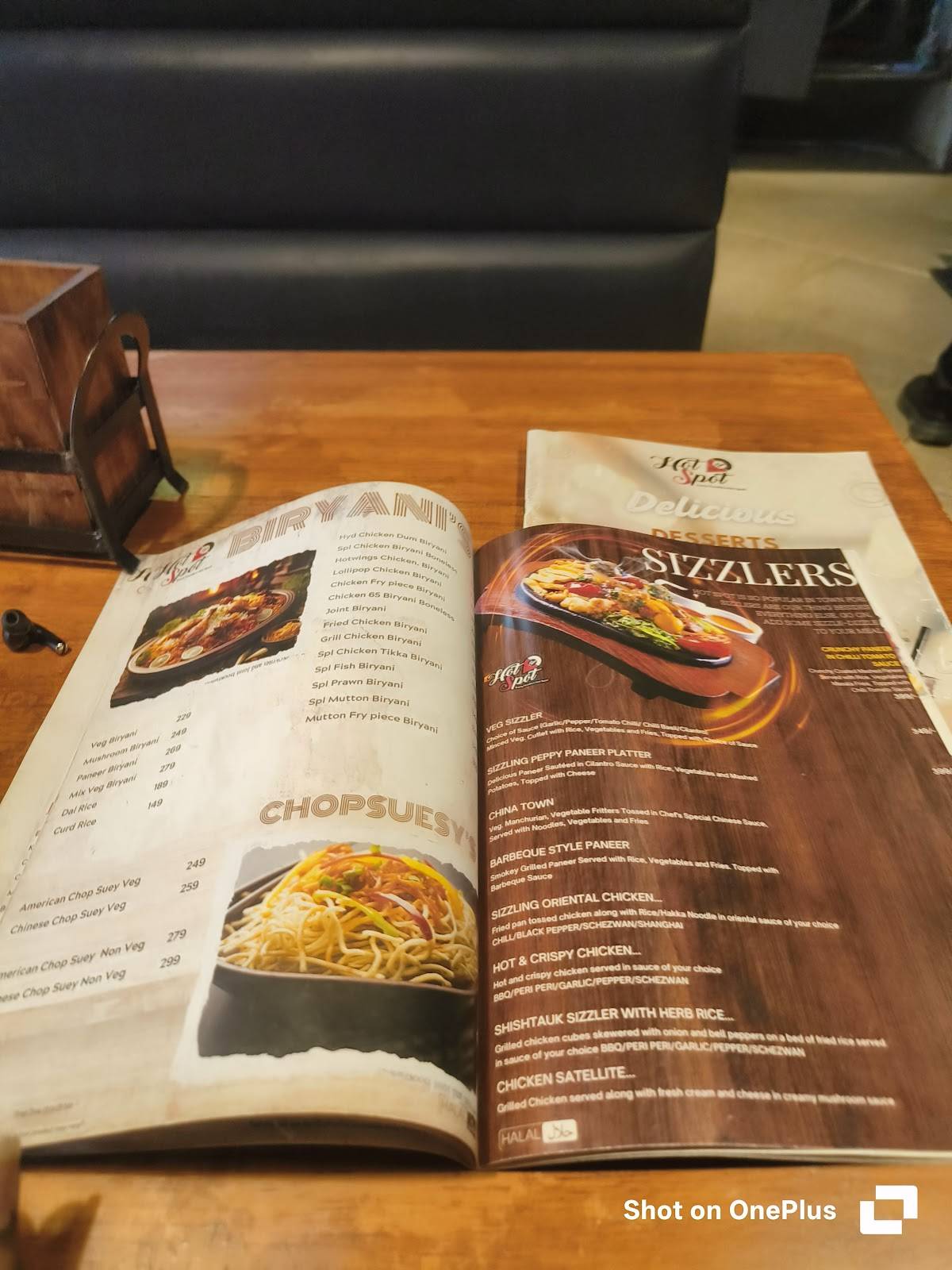 Hot Spot Cafe menu
