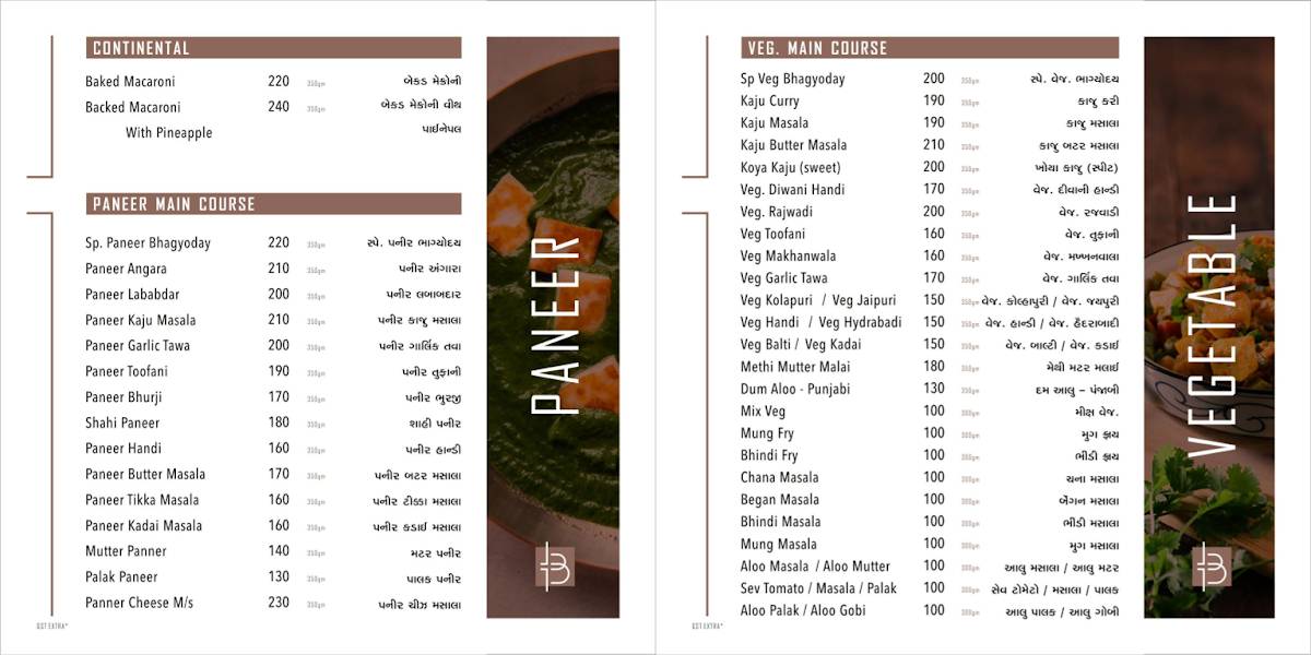 Hotel Bhagyoday menu