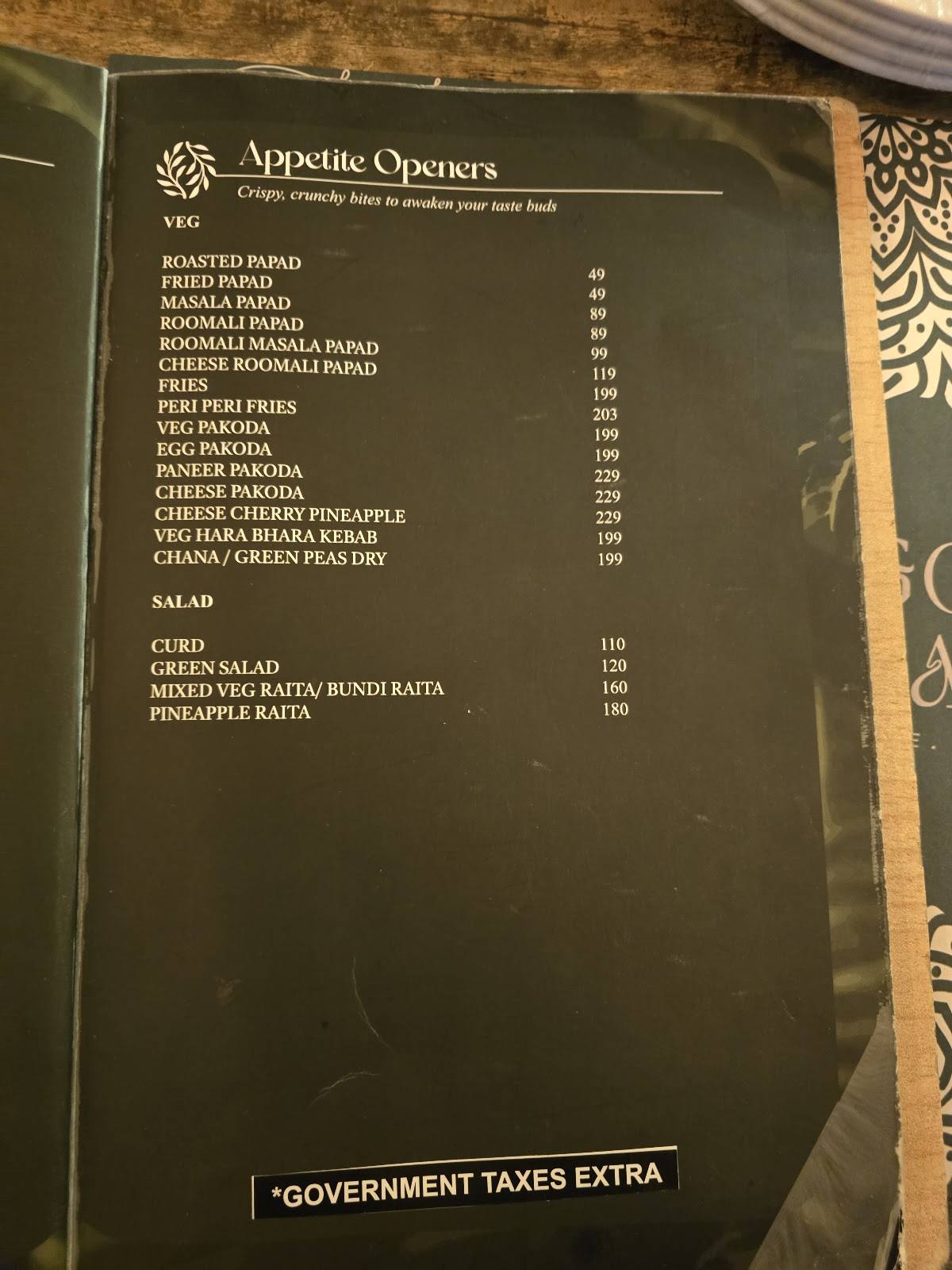 Hotel Govind Garden menu