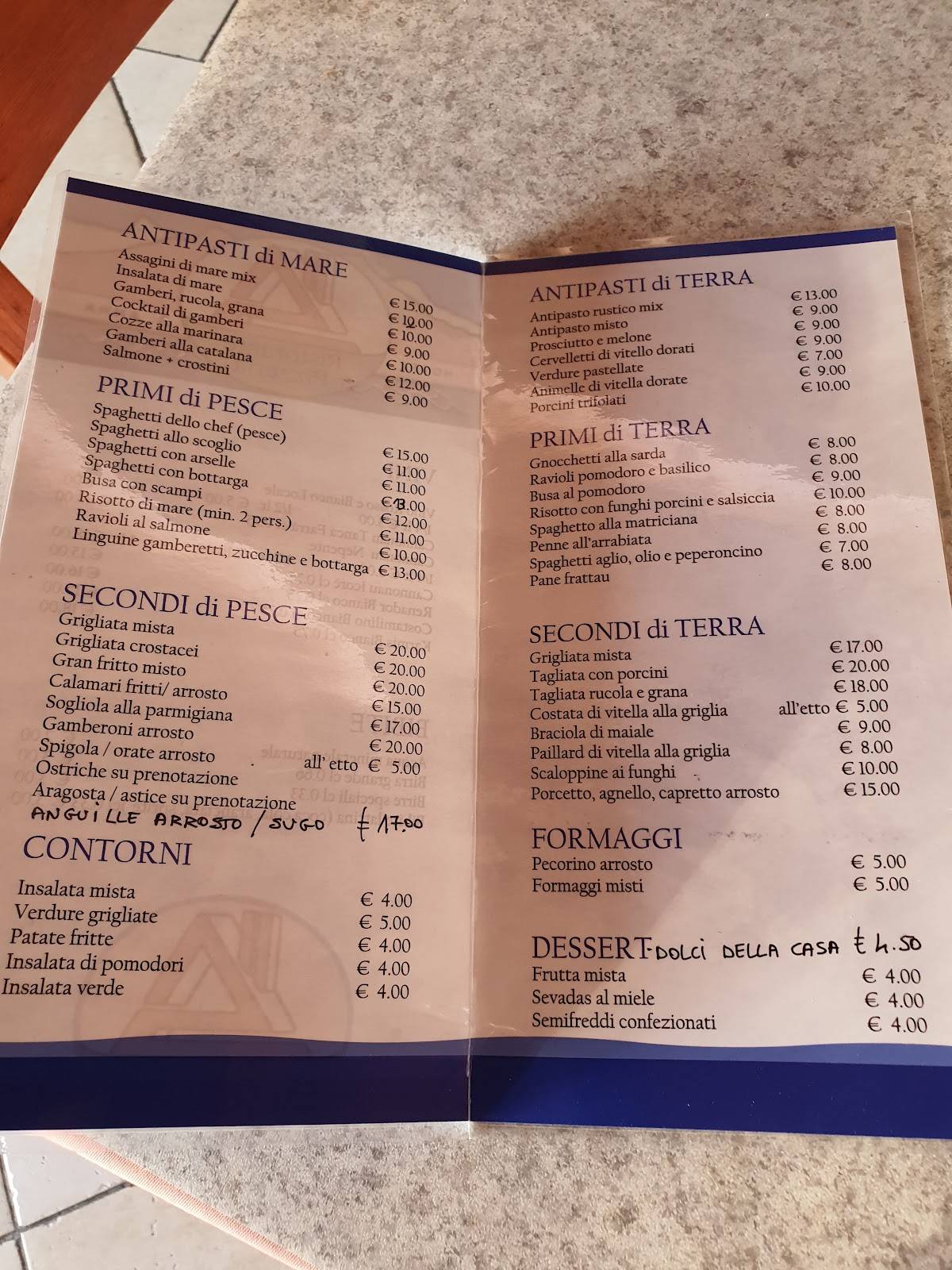 Menu di Hotel Ristorante S.Anna 