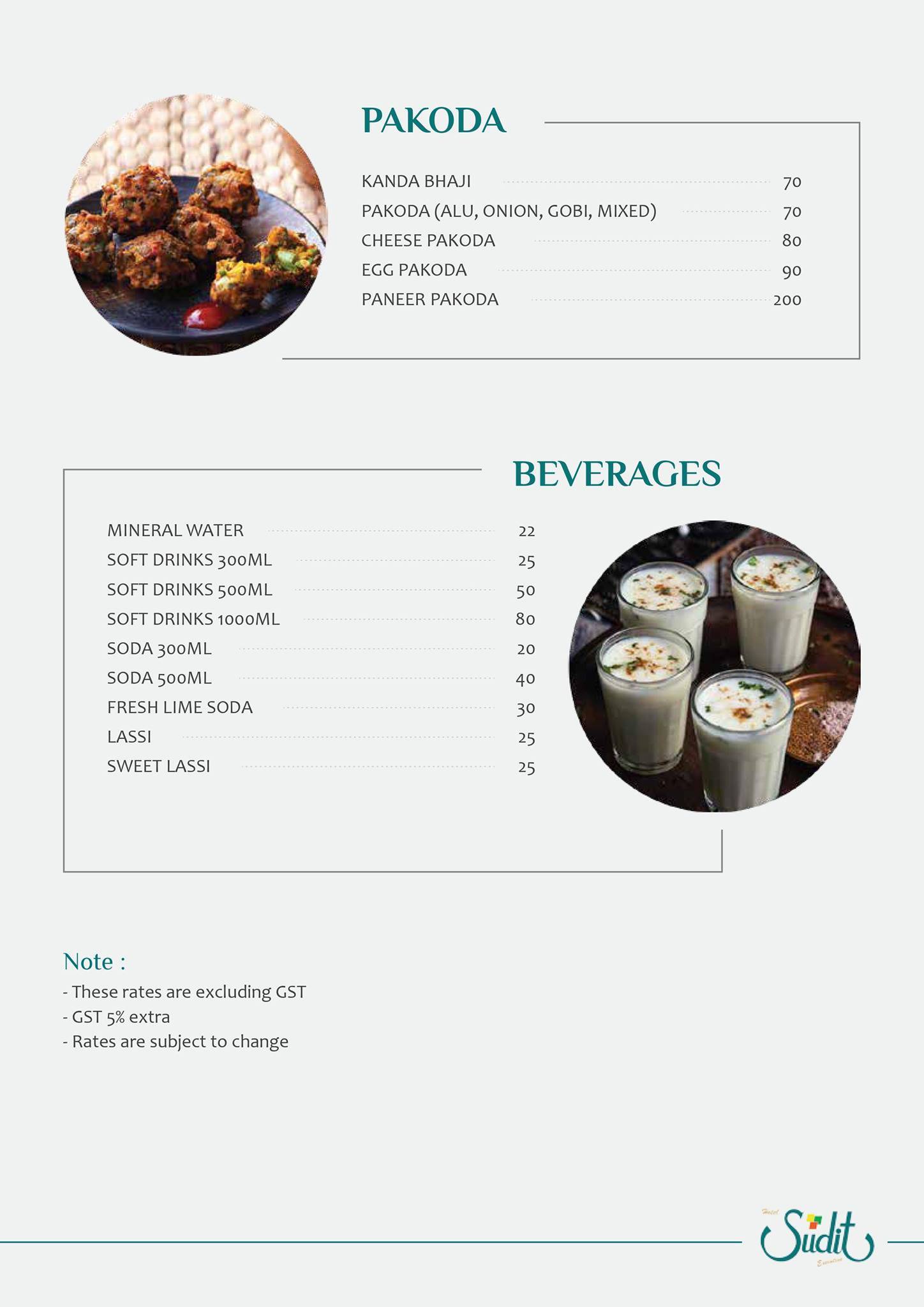 Hotel Sudit Executive menu