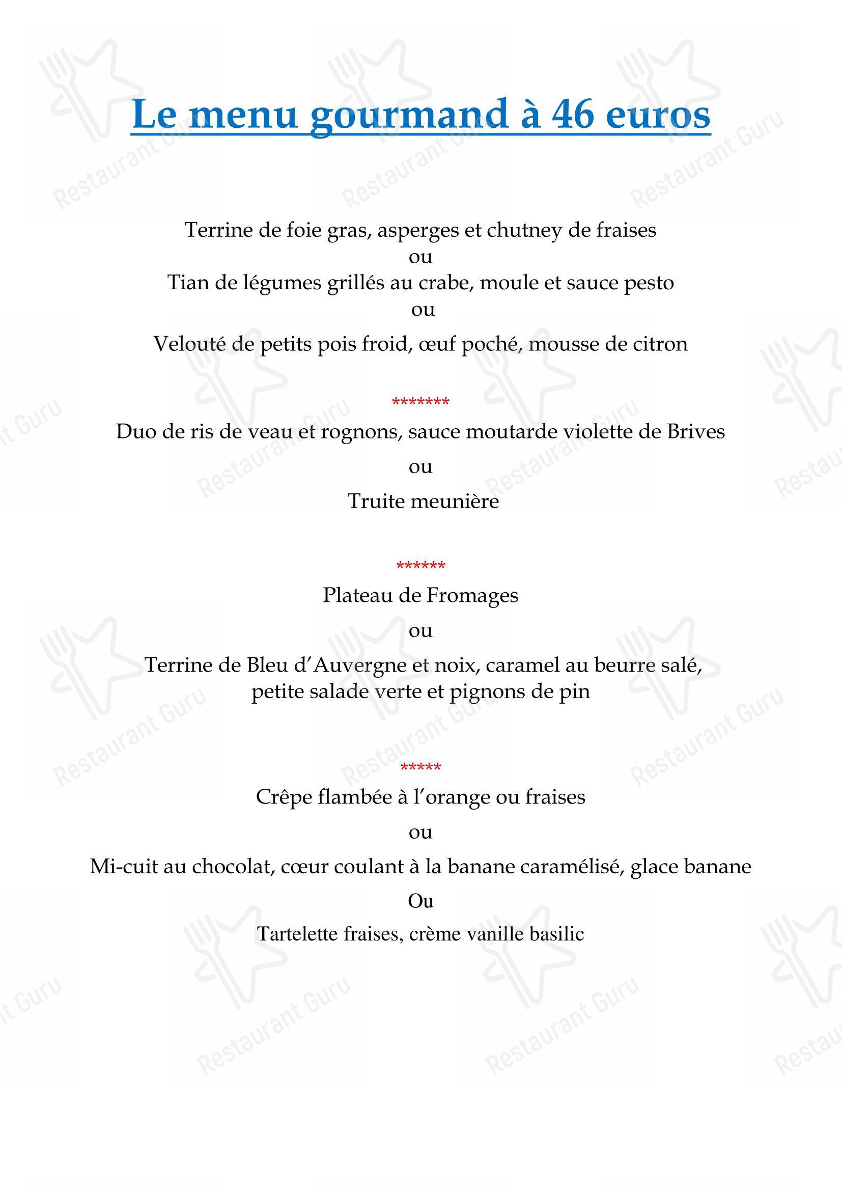 Logis Hôtel le Sablier du Temps dans Argentat - Основное меню