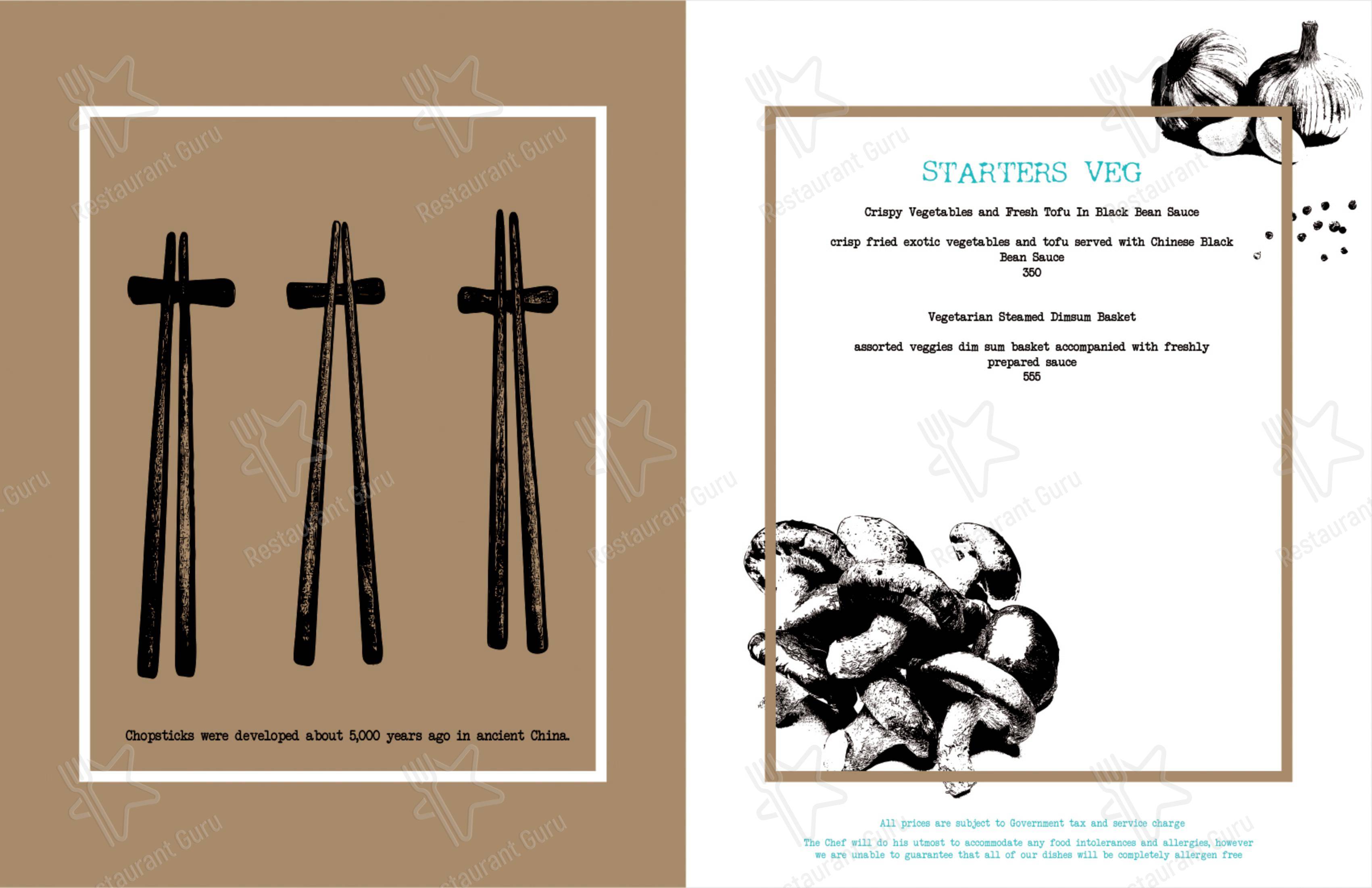 House Of Asia in Mumbai - Menu