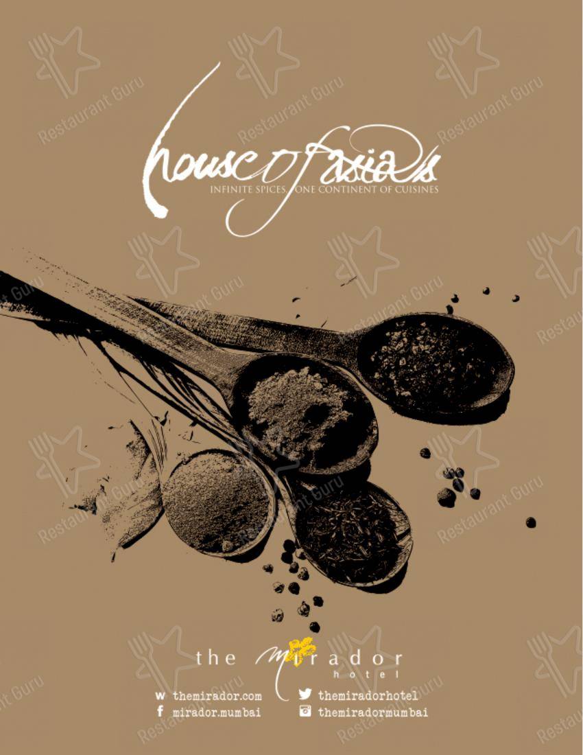 House Of Asia in Mumbai - Menu