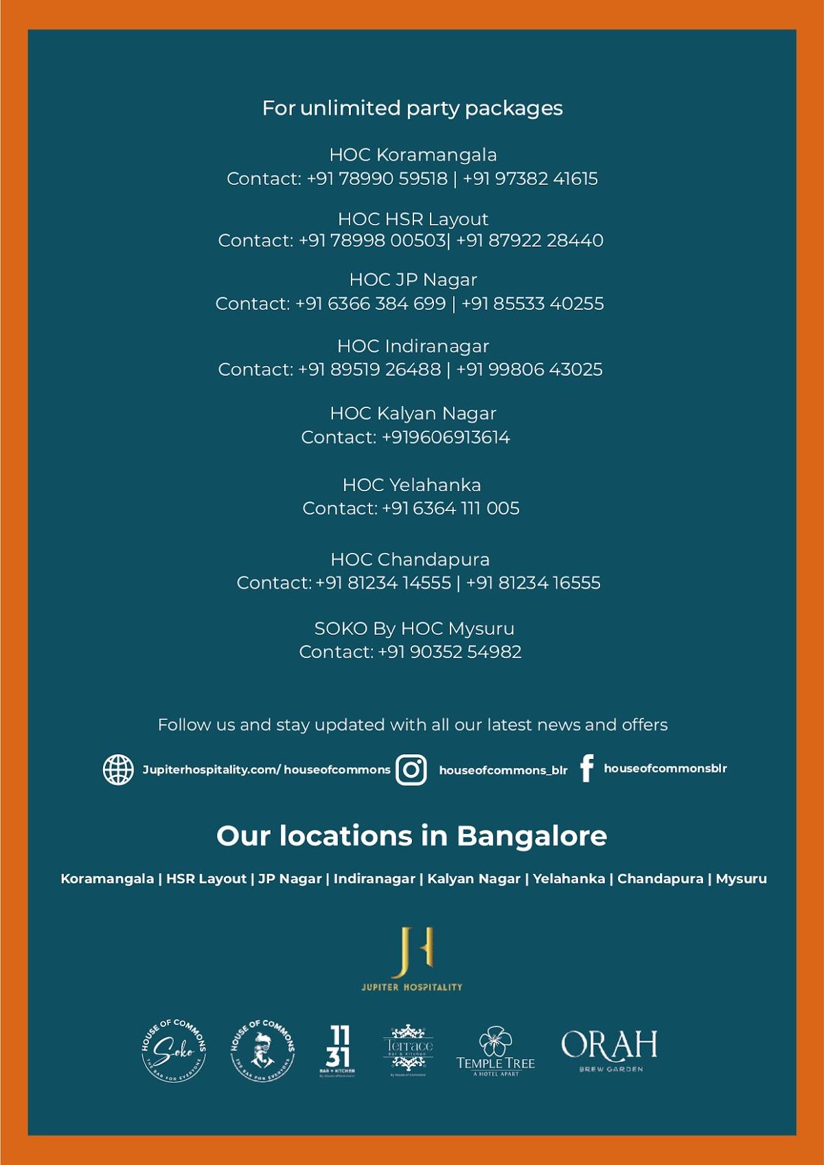 House of Commons menu