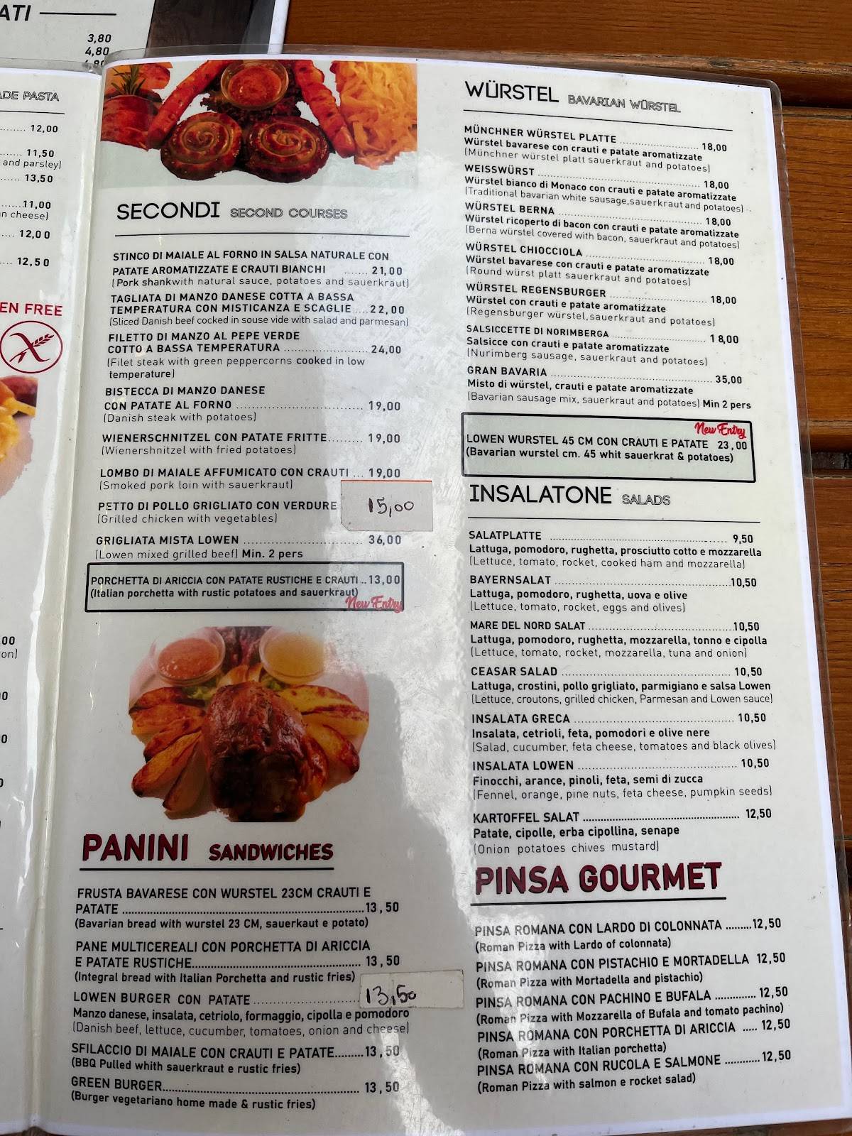Menu di I.O.B Löwenhaus 
