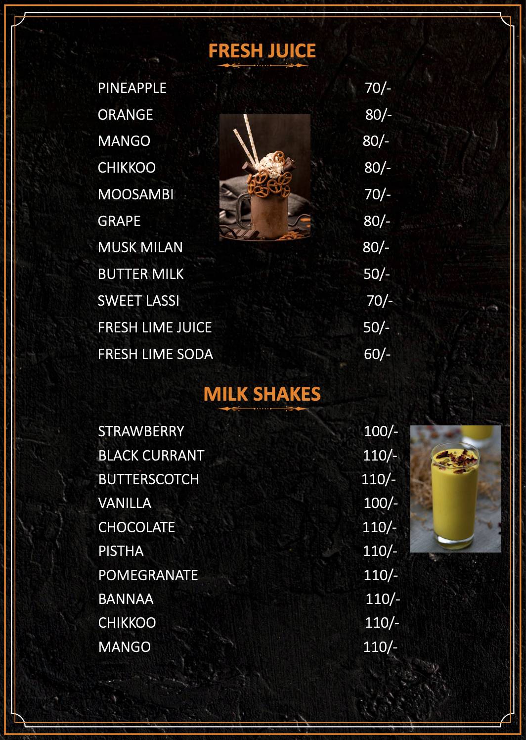 ISIRI Multi Cuisine Restaurant menu