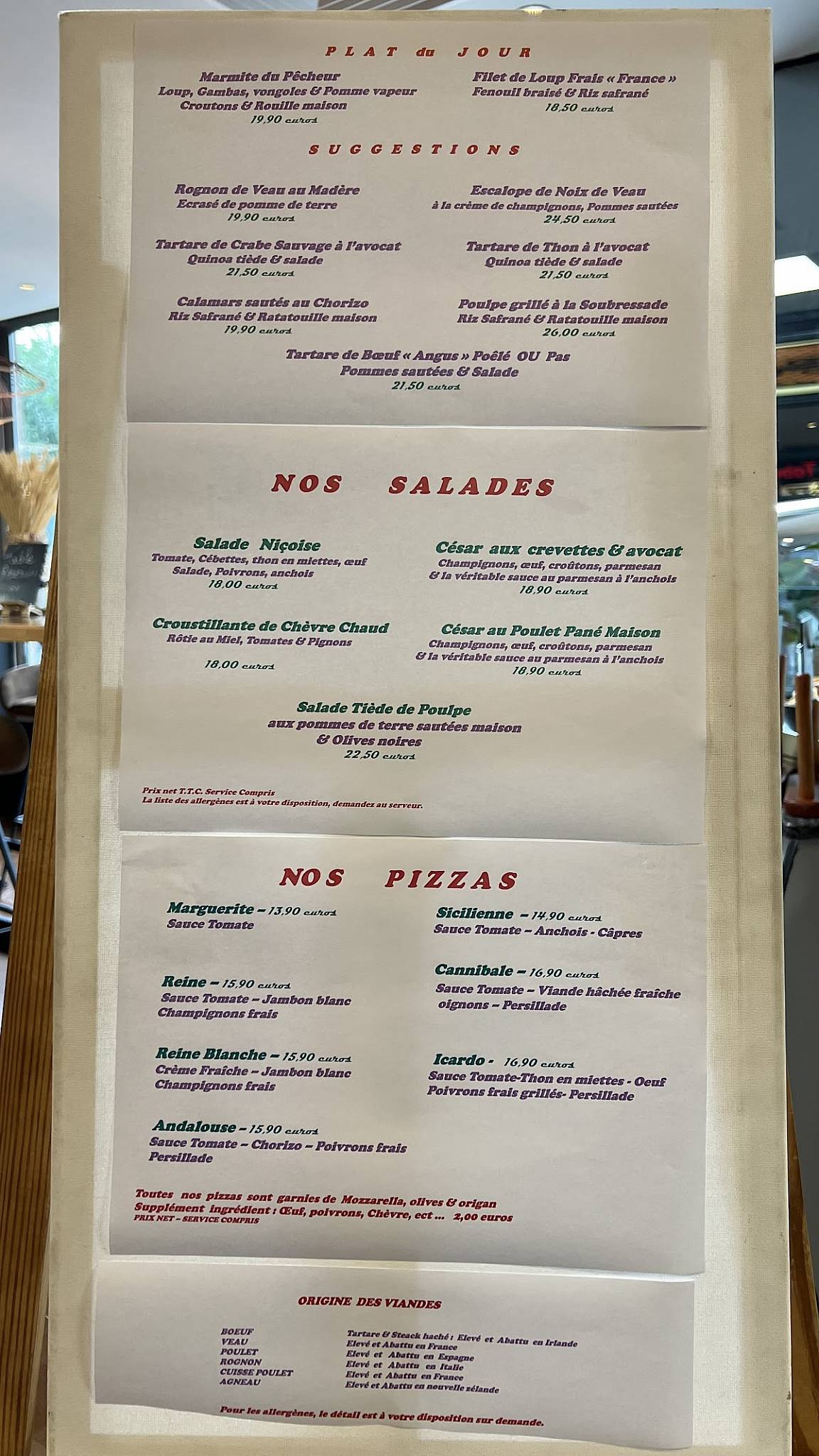Menu de Icardo