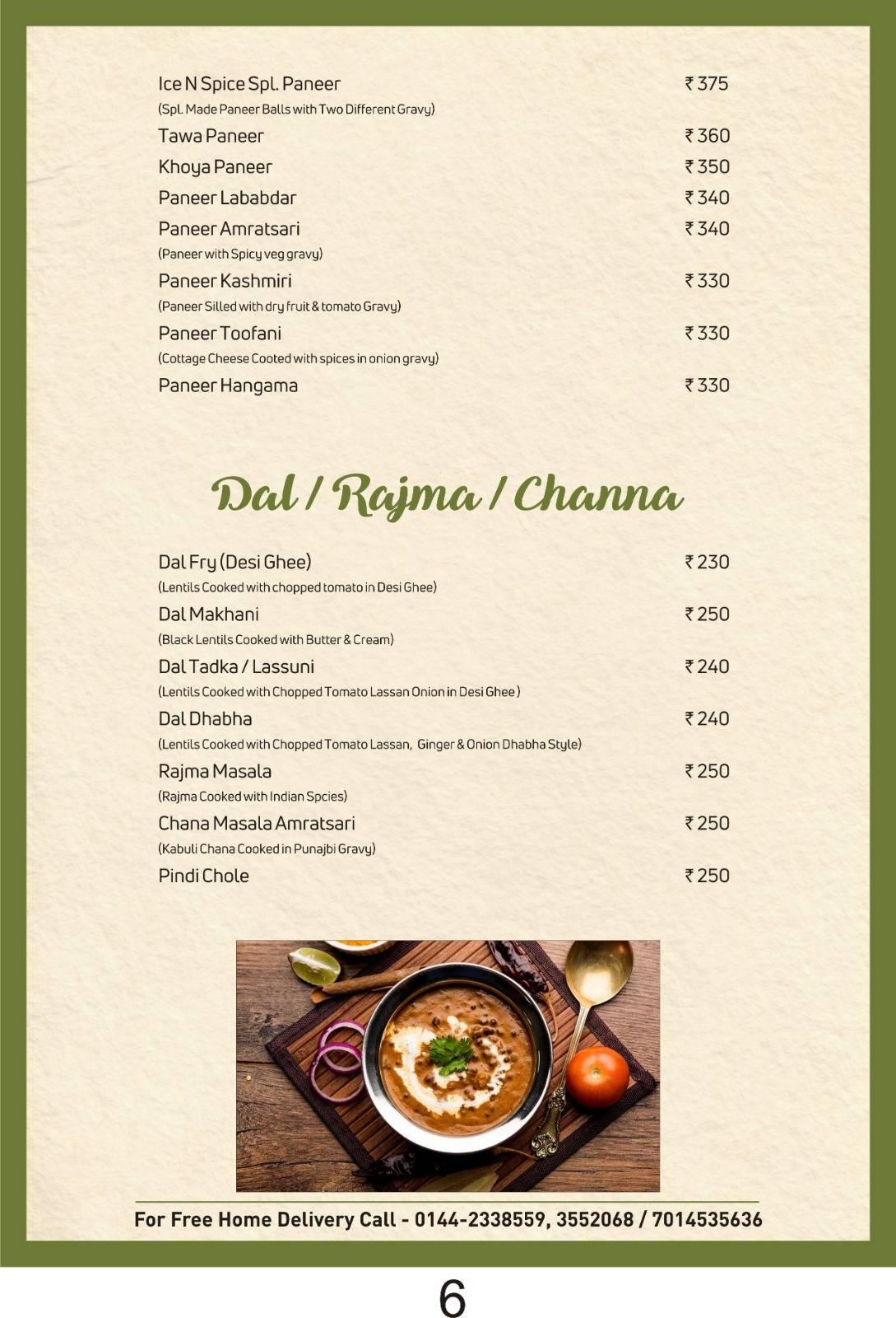 Ice N Spices menu