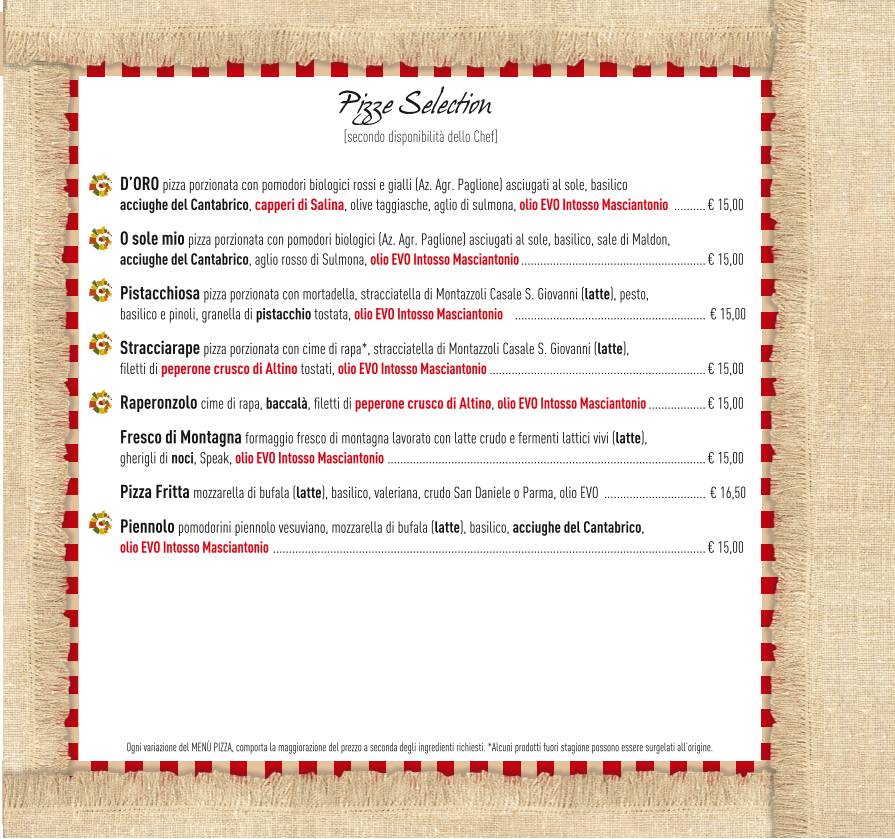 Menu di Pizzeria il Coccodrillo 