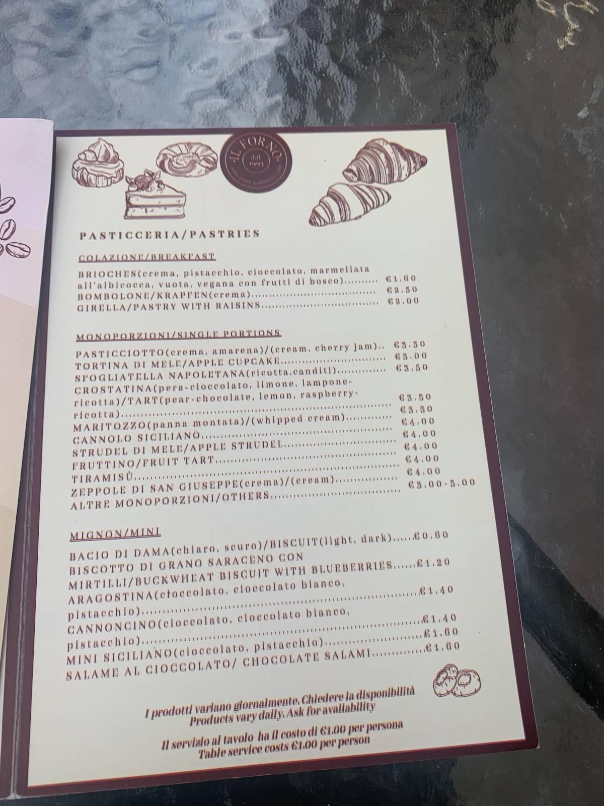 Menu di SCIRÈ Dal 1993 -Pizza-Caffè-Bistrot- 