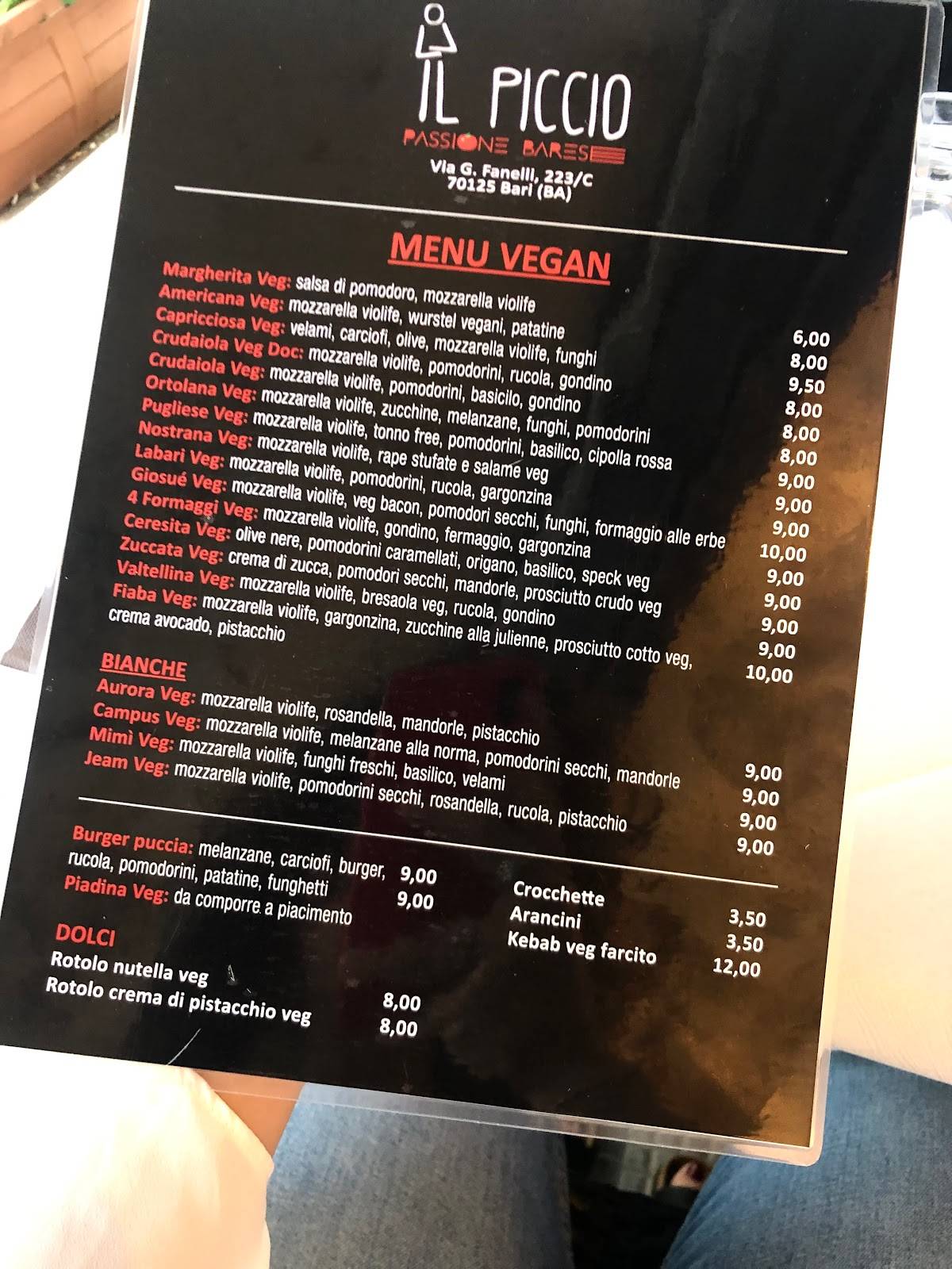 Menu di Il Piccio 