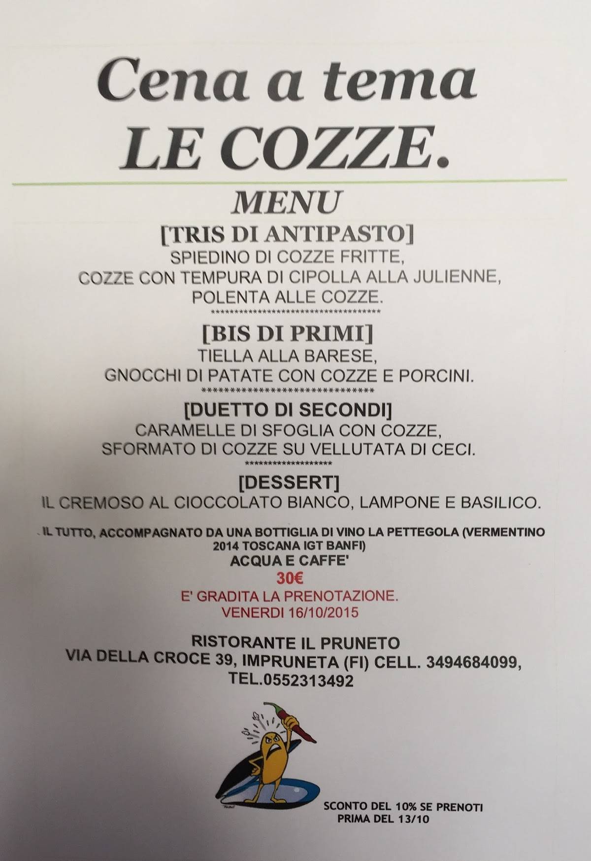 Menu di Il Pruneto 