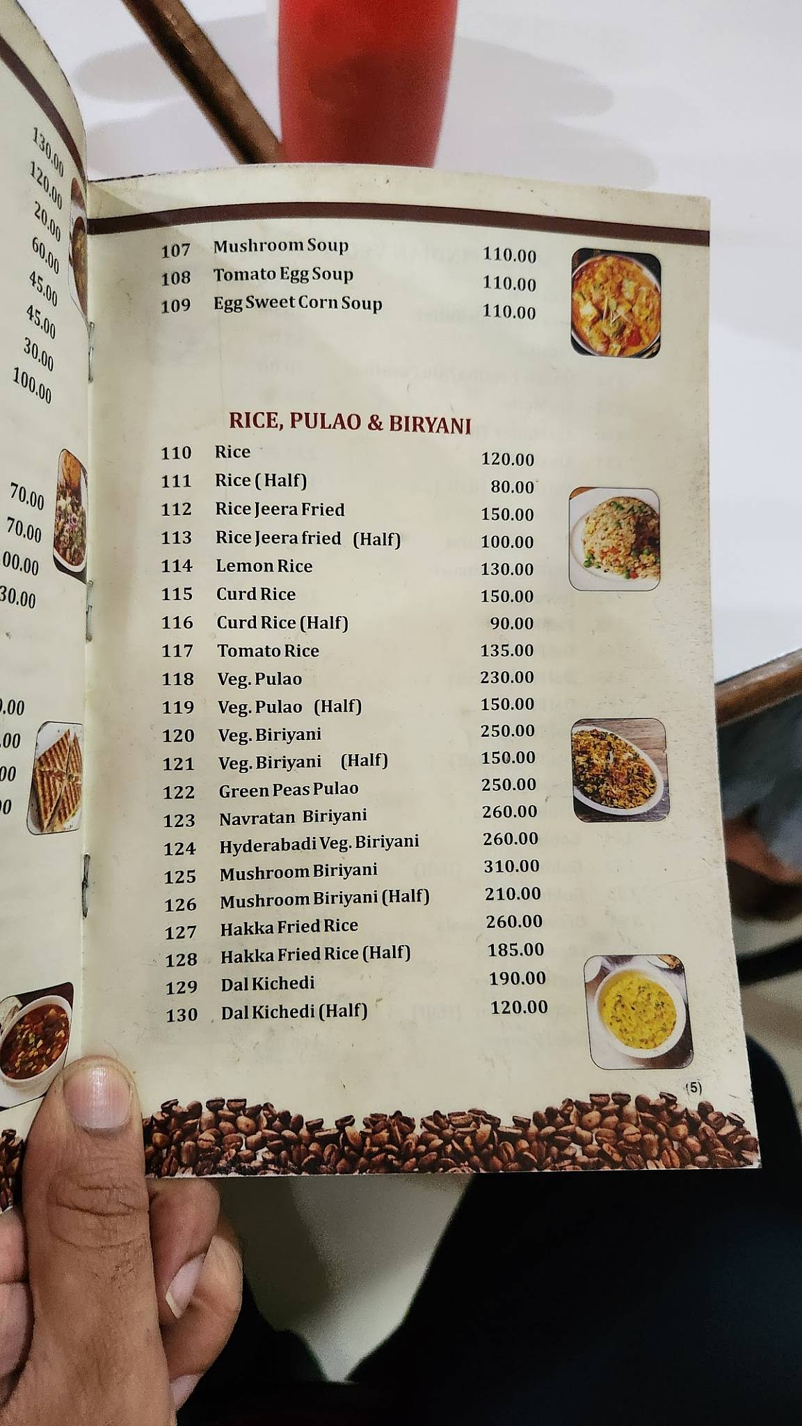 Indian Coffee House District court Indore menu