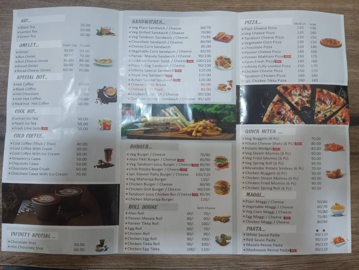 Infinity Cafe Punawale menu