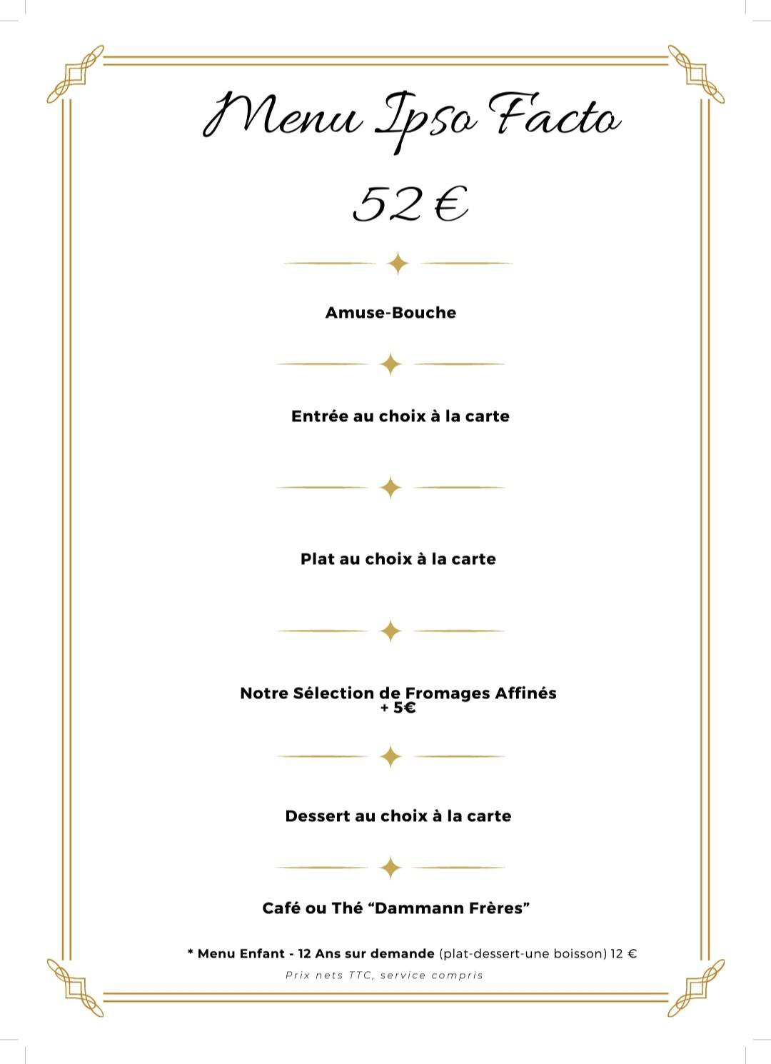 Menu de Ipso Facto