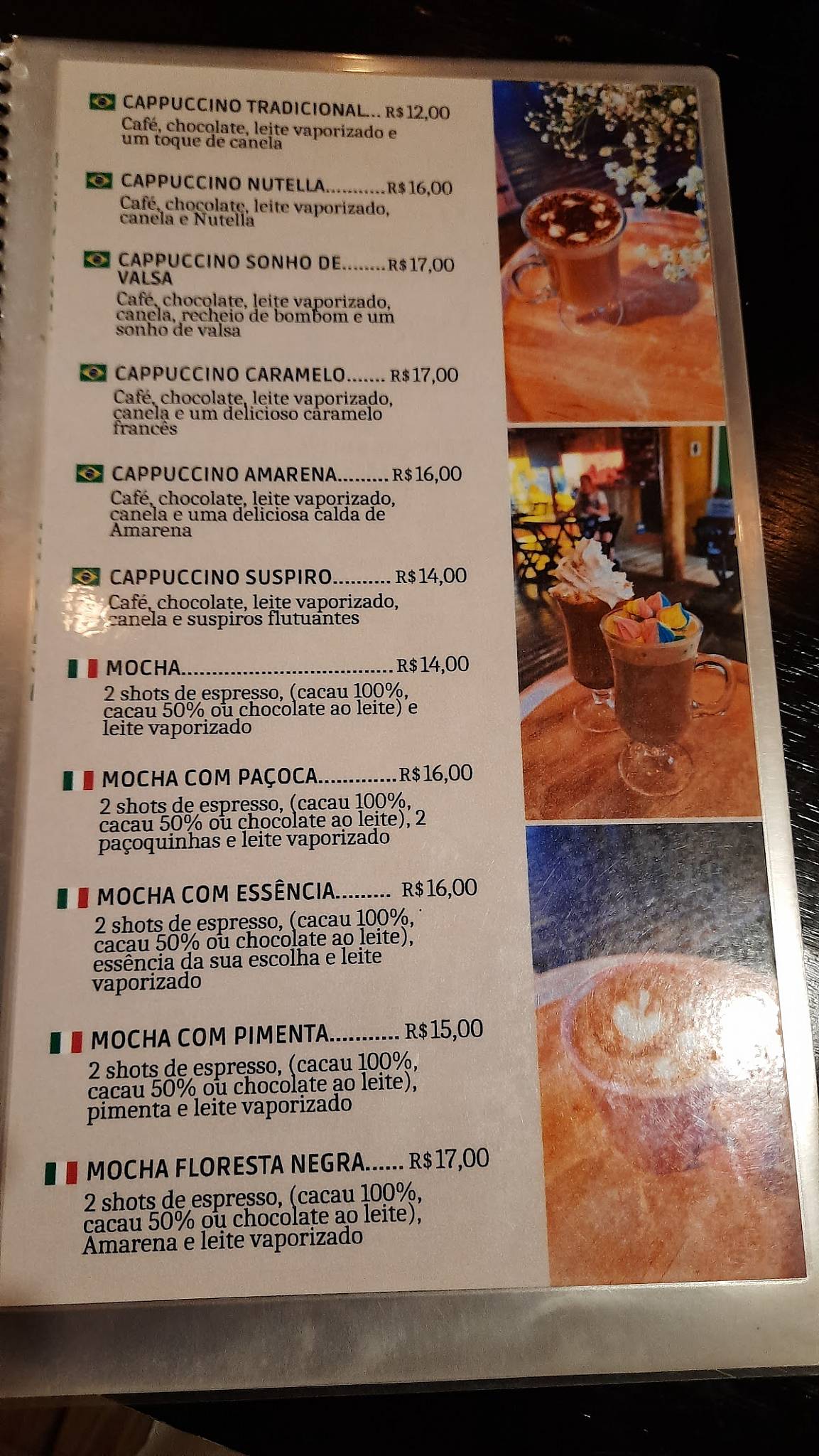 Aguabar e Café cardápio
