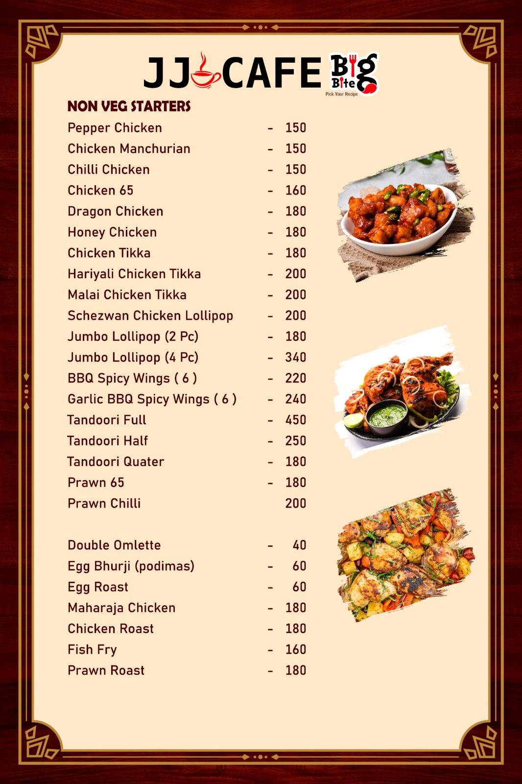 JJ CAFE & DHABA menu