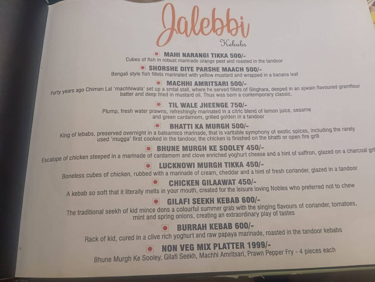 Jalebbi Multicuisine Family Restaurant menu