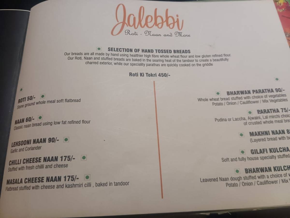 Jalebbi Multicuisine Family Restaurant menu
