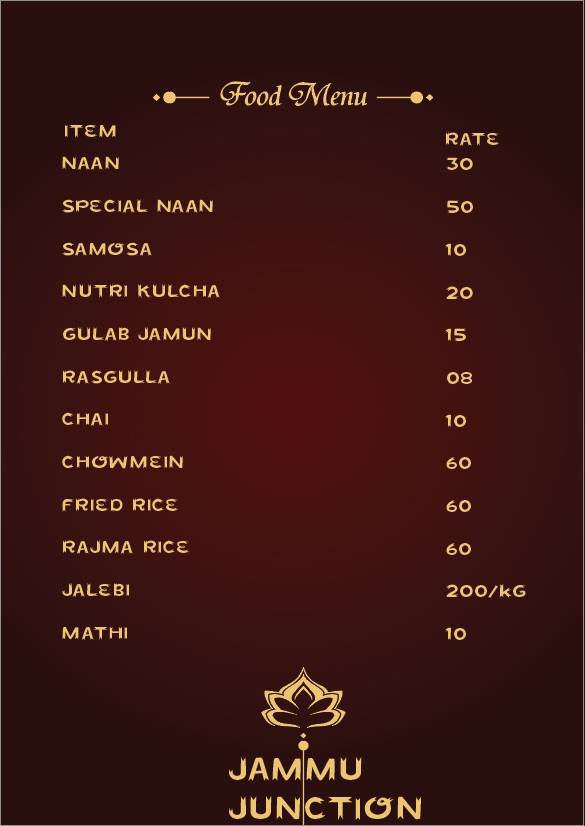 Jammu Pizza Junction menu