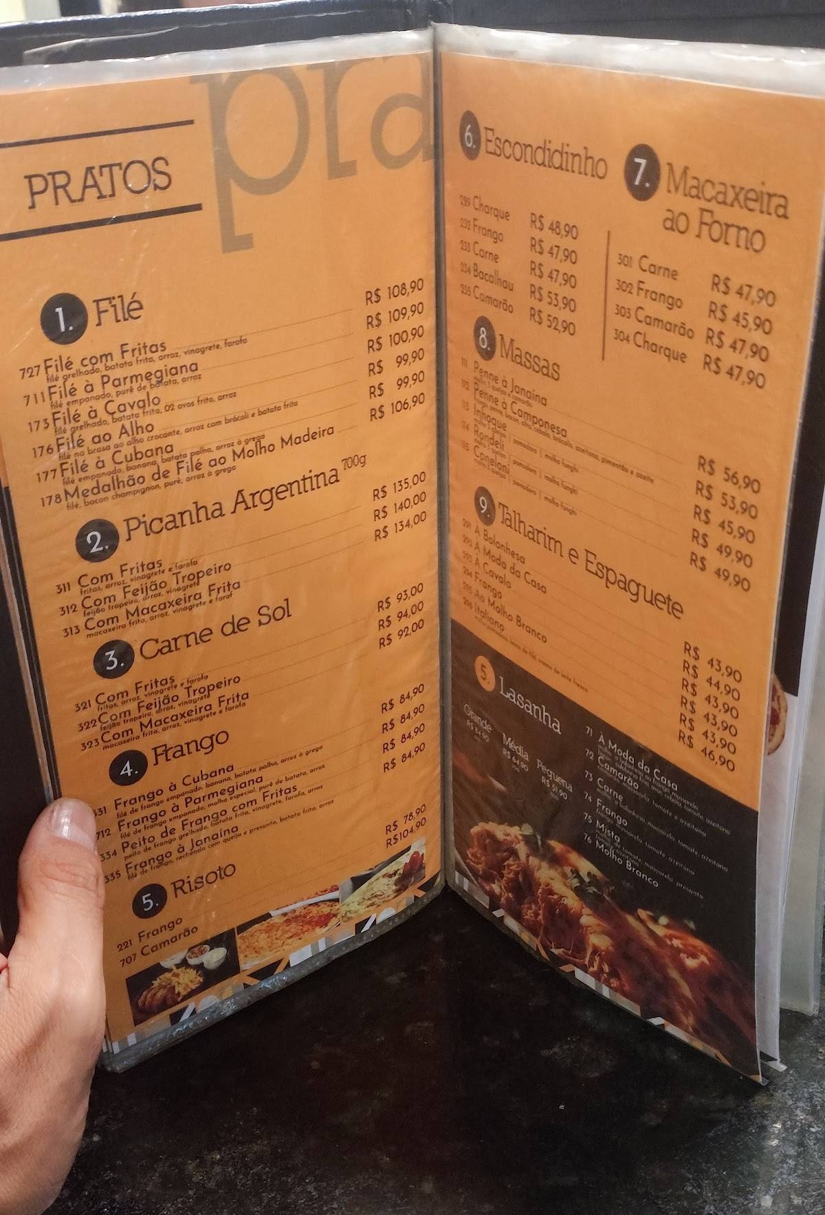 Janaína Restaurante e Pizzaria cardápio