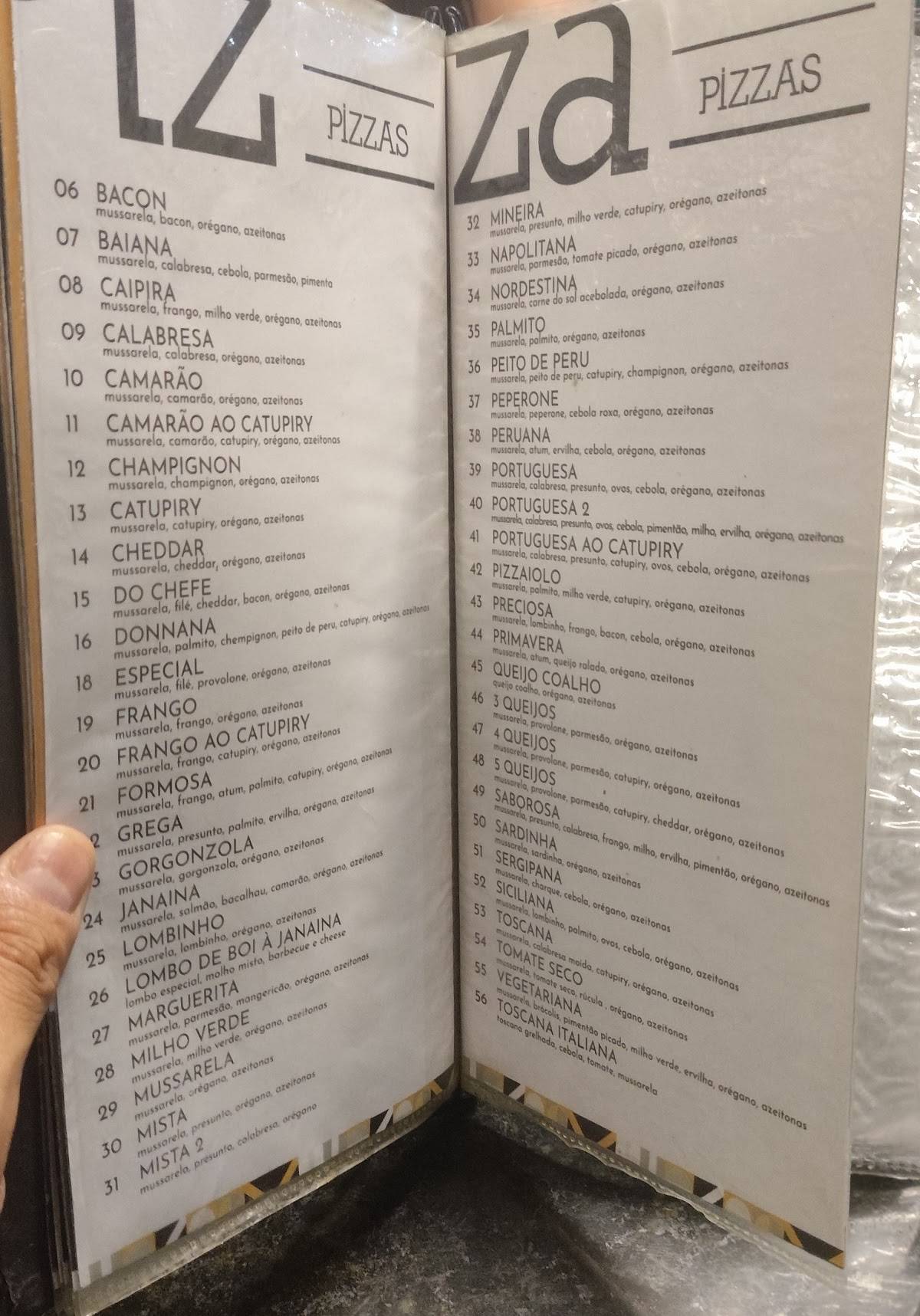 Janaína Restaurante e Pizzaria cardápio