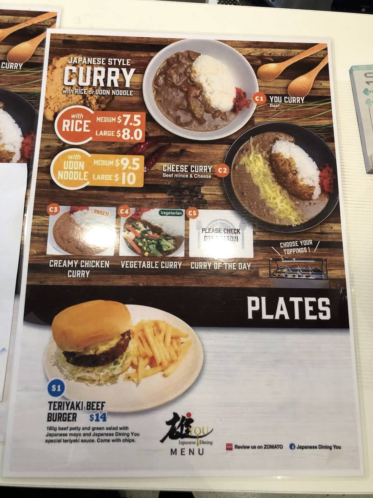 Menu at Japanese Dining You restaurant, Auckland