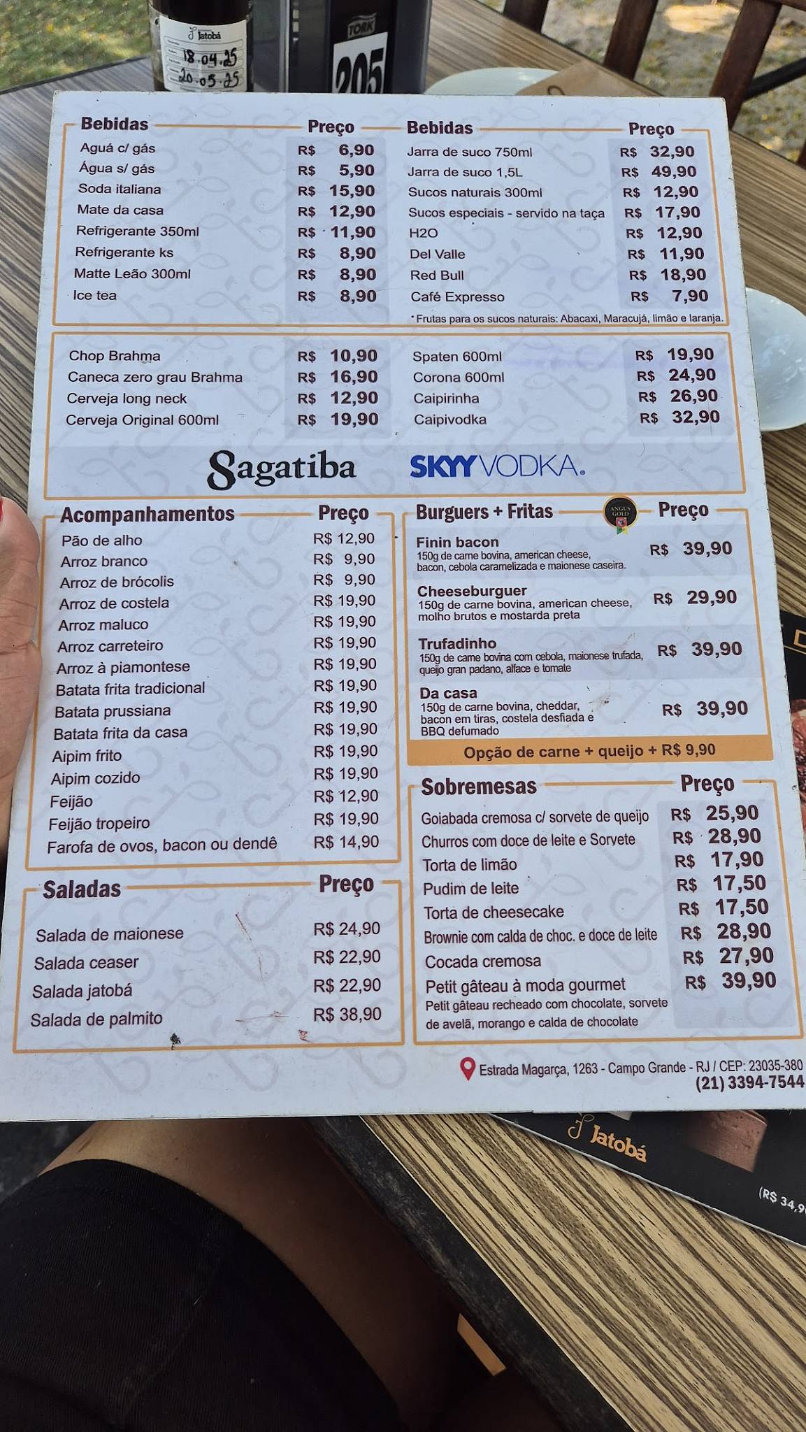 Restaurante Jatobá - Costela no Fogo de Chão cardápio