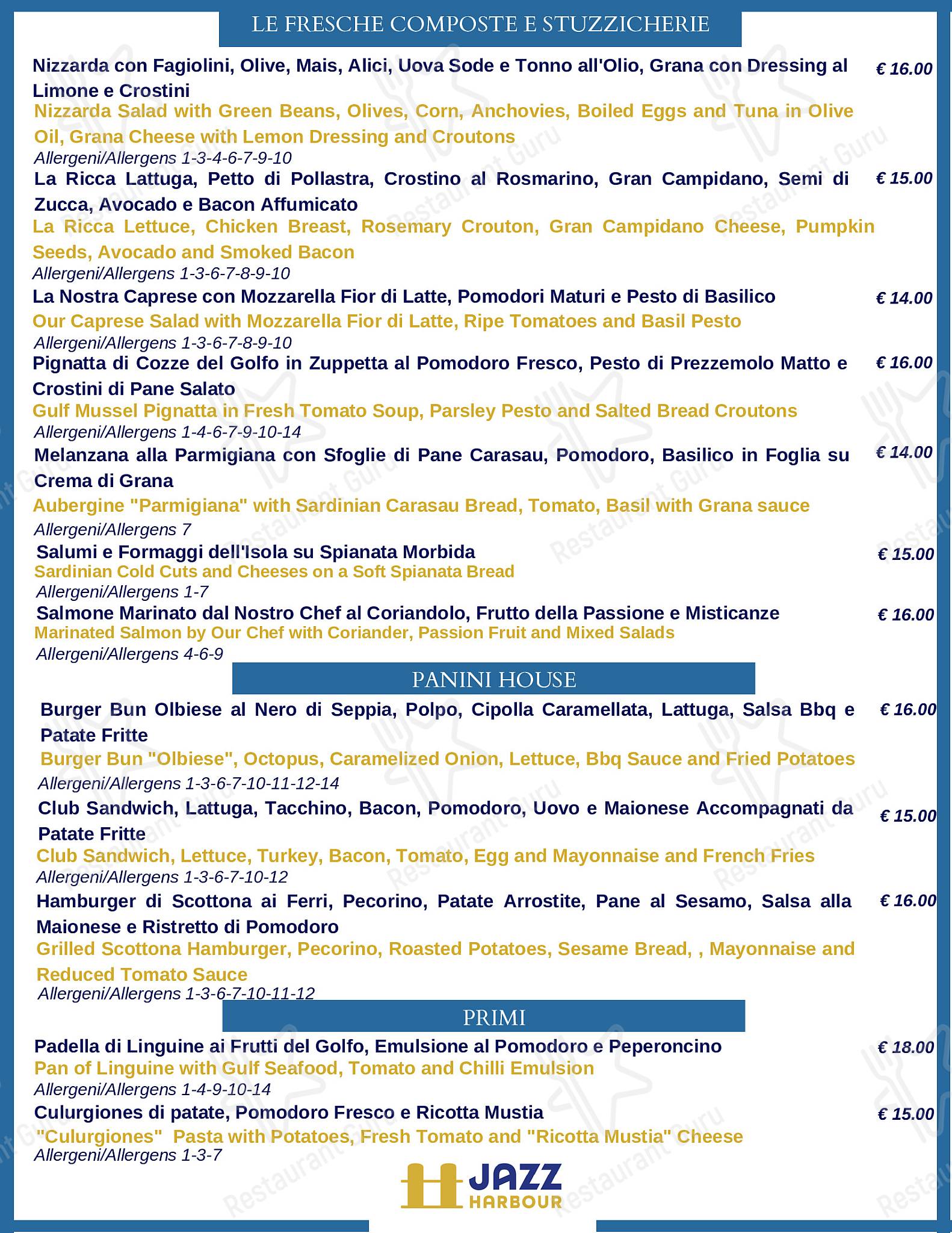 Menu di Jazz Harbour 